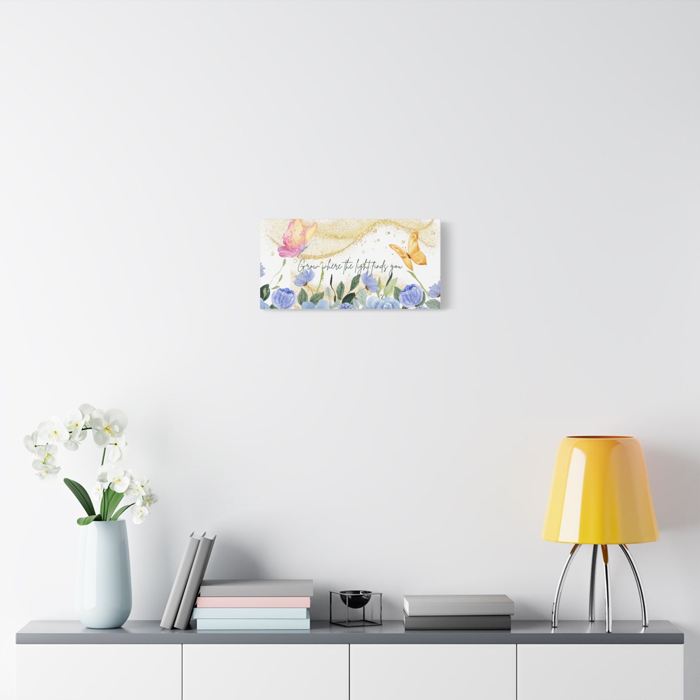 Inspirational Floral Canvas Art - "Grow Where the Light Finds You"