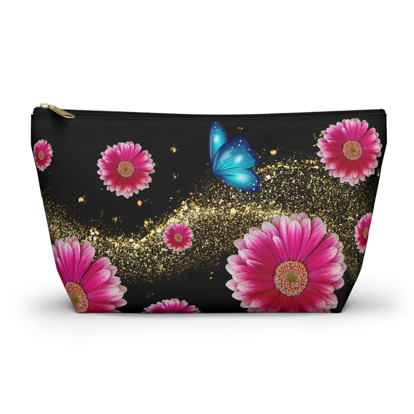 Floral Butterfly Accessory Pouch, Makeup Bag, Travel Essentials, Gift for Her, Cosmetic Storage, Floral Design
