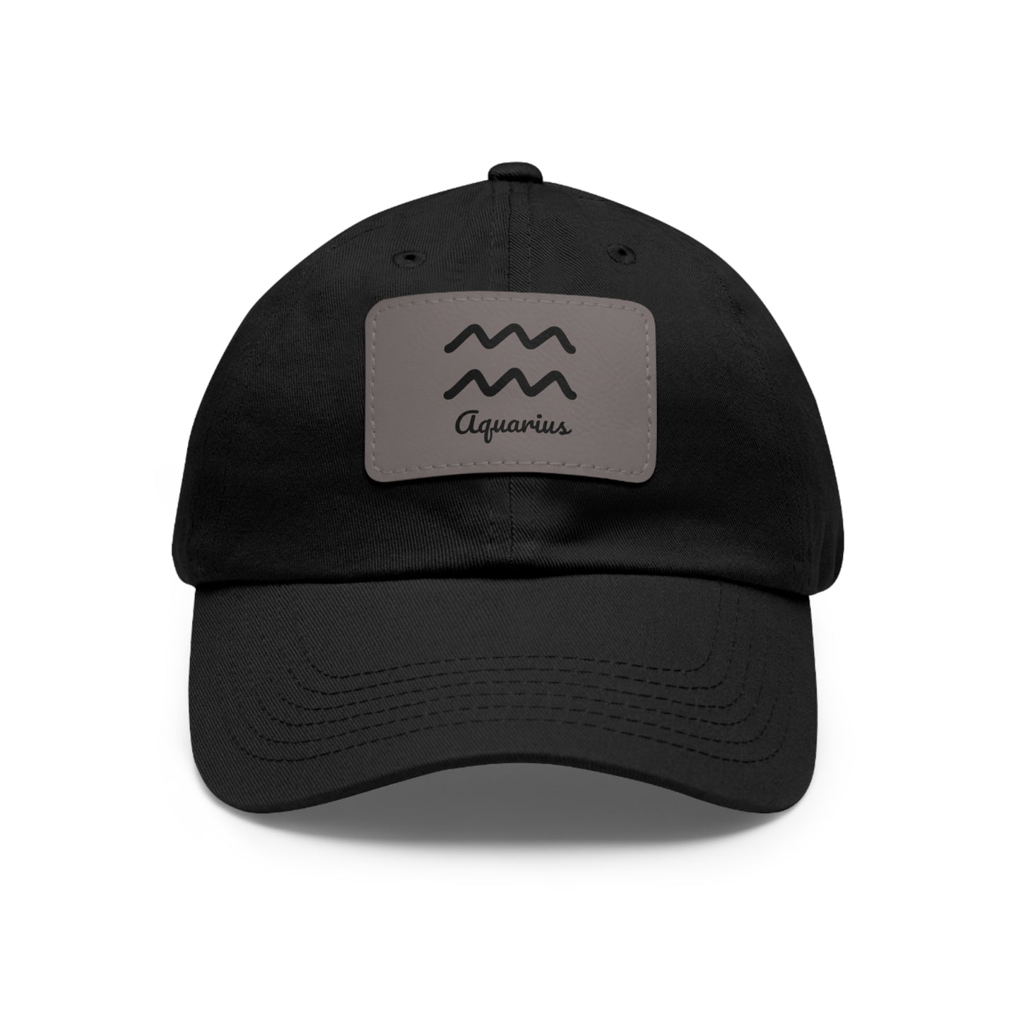 Custom Aquarius Dad Hat with Leather Patch