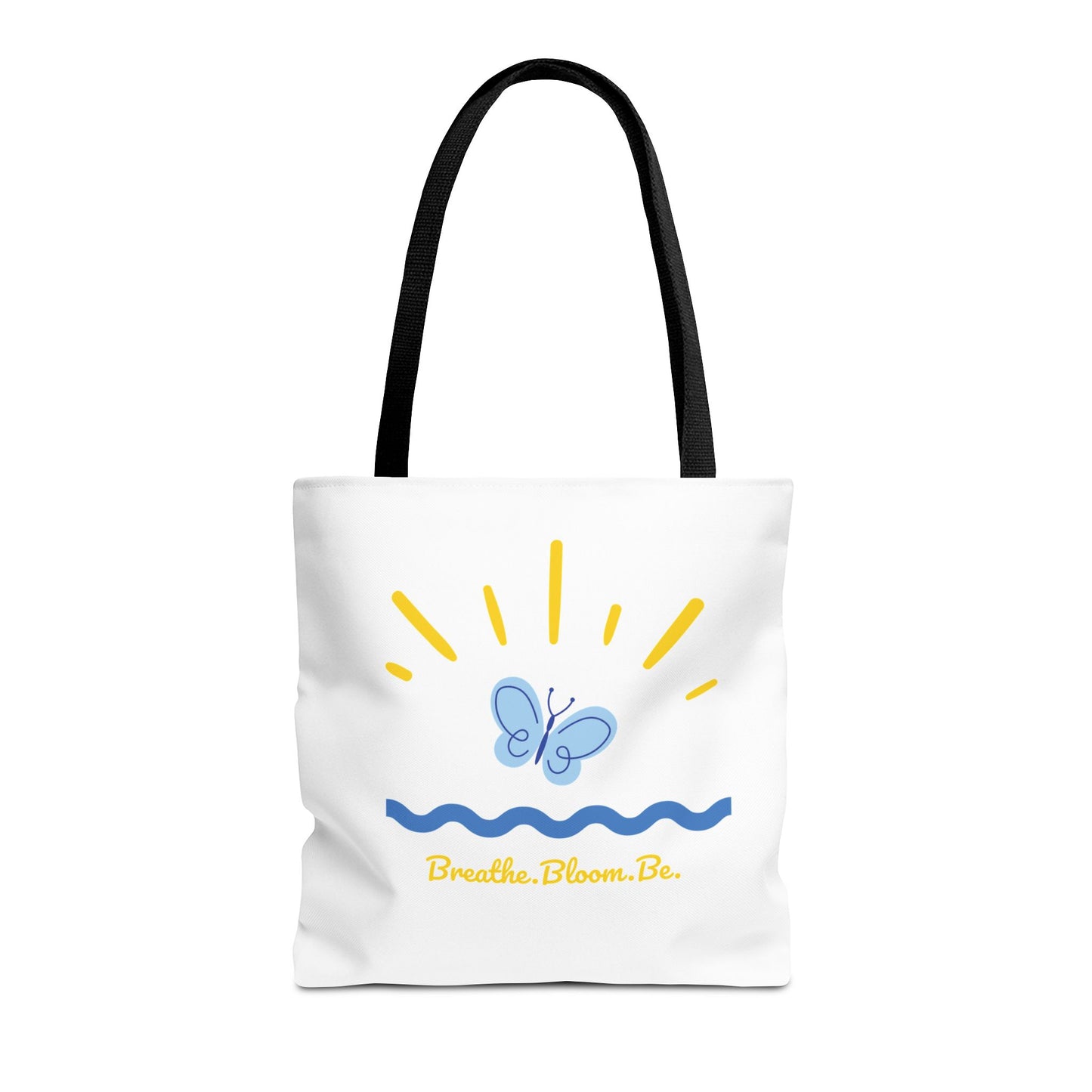 Butterfly and Stripes AOP Tote Bag - Stylish Shopping Bag, Eco-Friendly Gift, Summer Vibes, Beach Ready, Everyday Use
