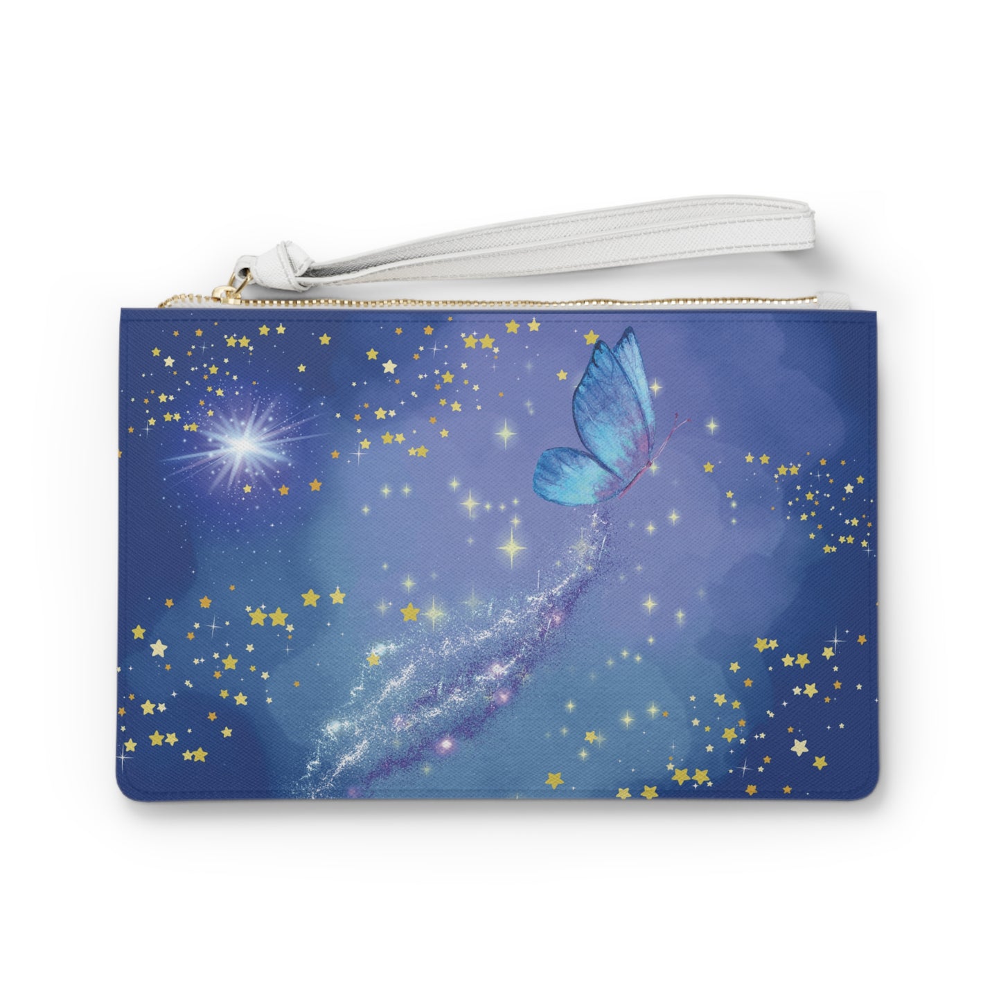 Celestial Butterfly Clutch Bag - Magical Night Sky Design