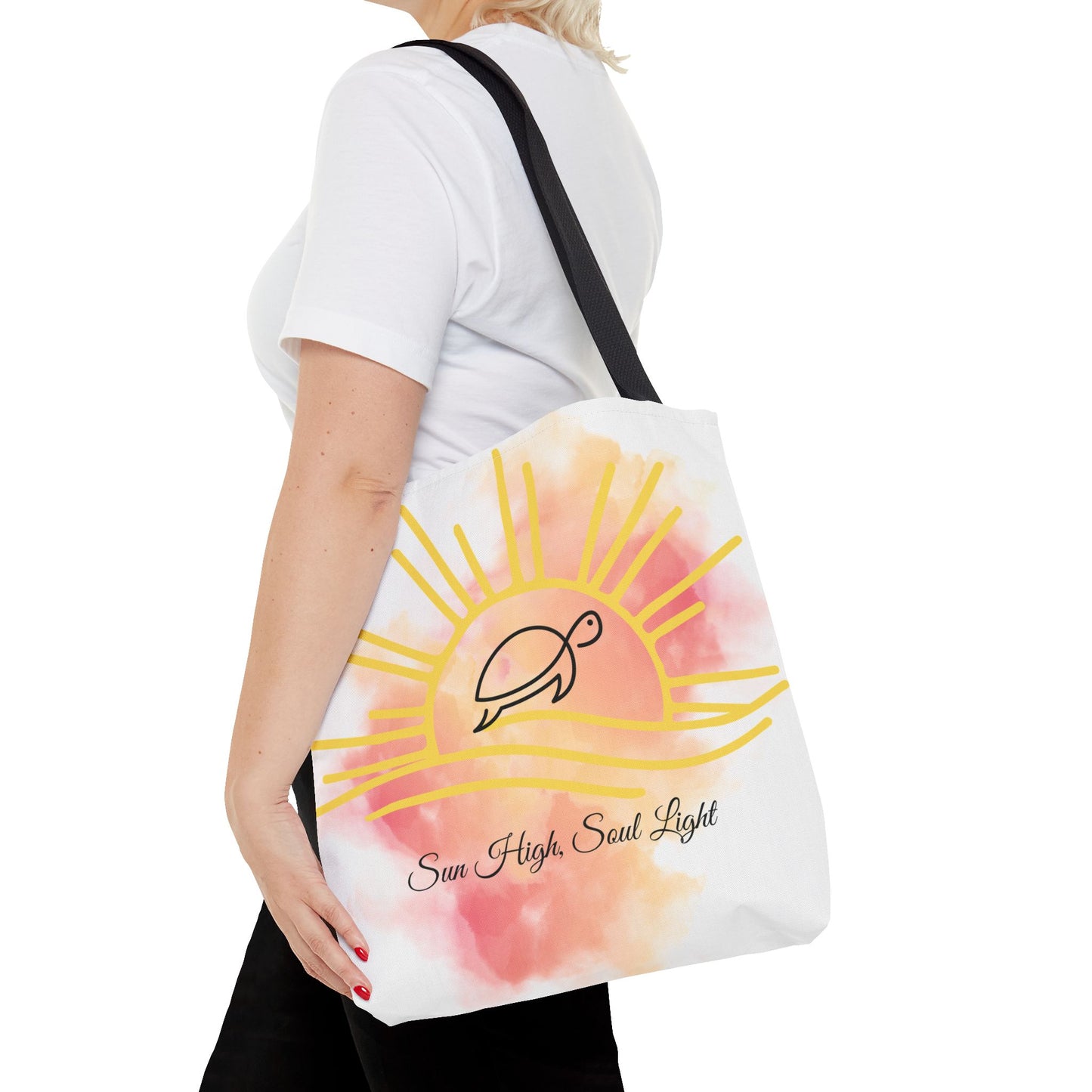 Sun High Tote Bag - Inspirational Turtle Design for Beach Lovers
