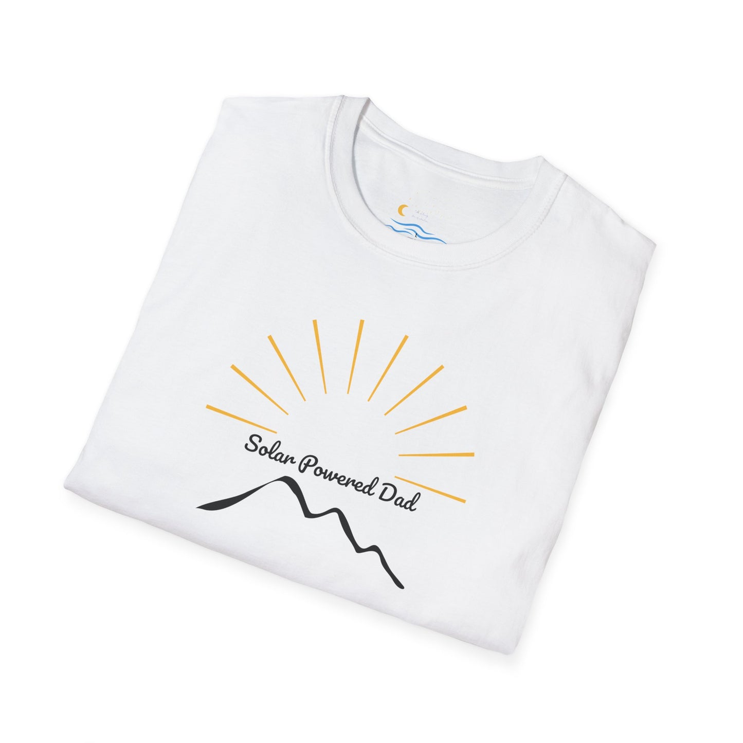 Solar Powered Dad Unisex Softstyle T-Shirt - Perfect Gift for Dad, Father's Day, and Outdoor Enthusiasts
