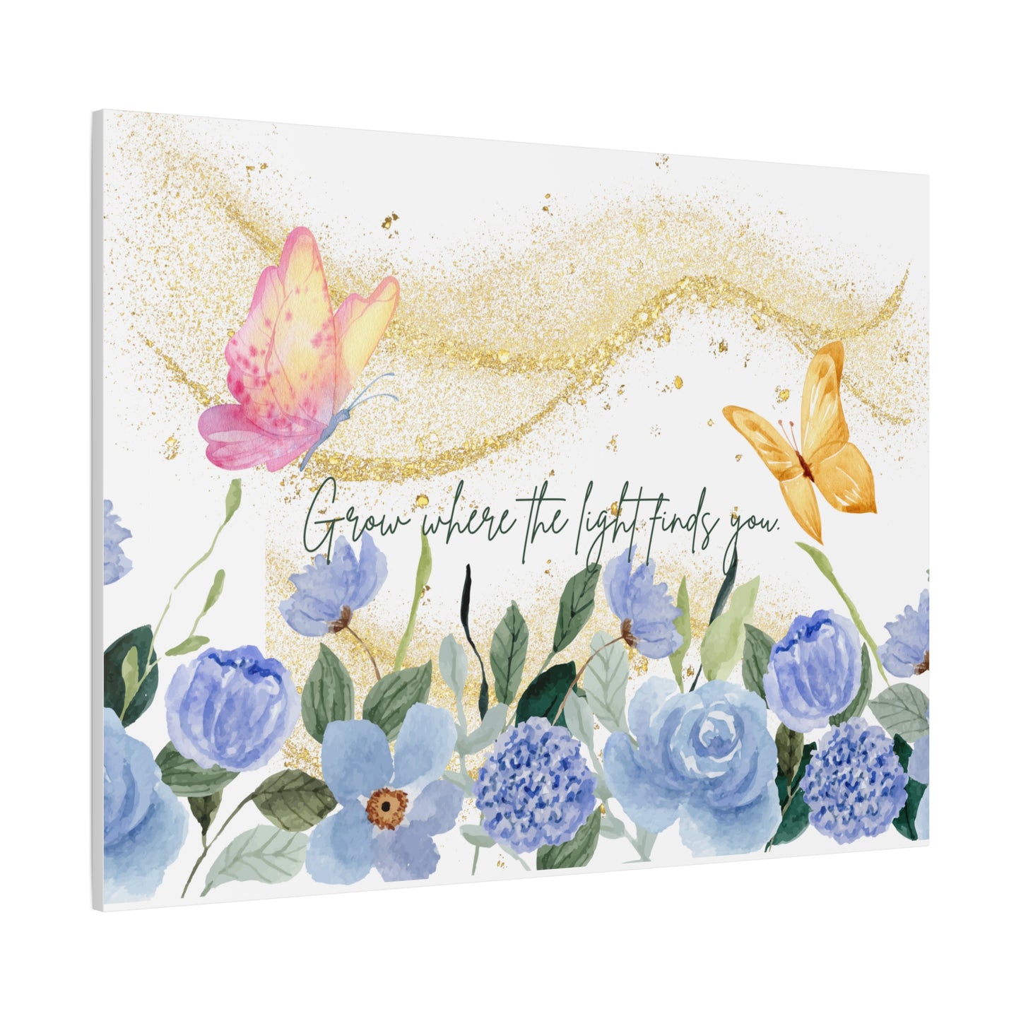 Inspirational Floral Canvas Art - "Grow Where the Light Finds You"