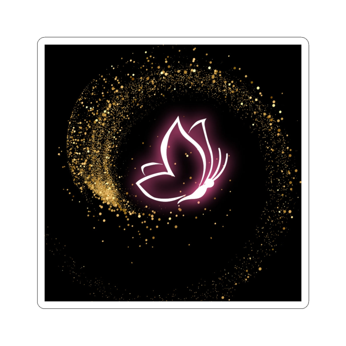 Elegant Butterfly Kiss-Cut Stickers | Sparkling Gold Design for Personalization