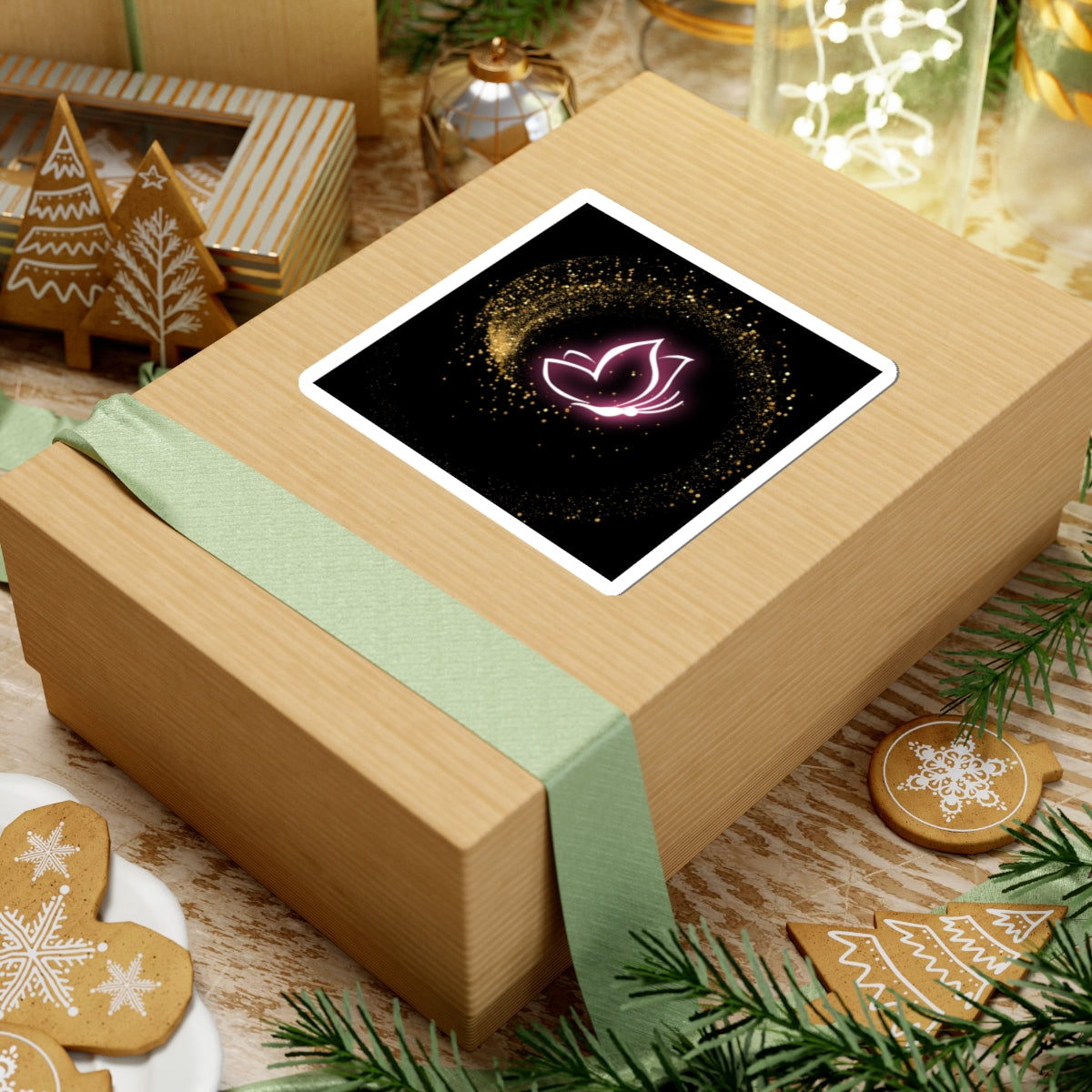 Elegant Butterfly Kiss-Cut Stickers | Sparkling Gold Design for Personalization