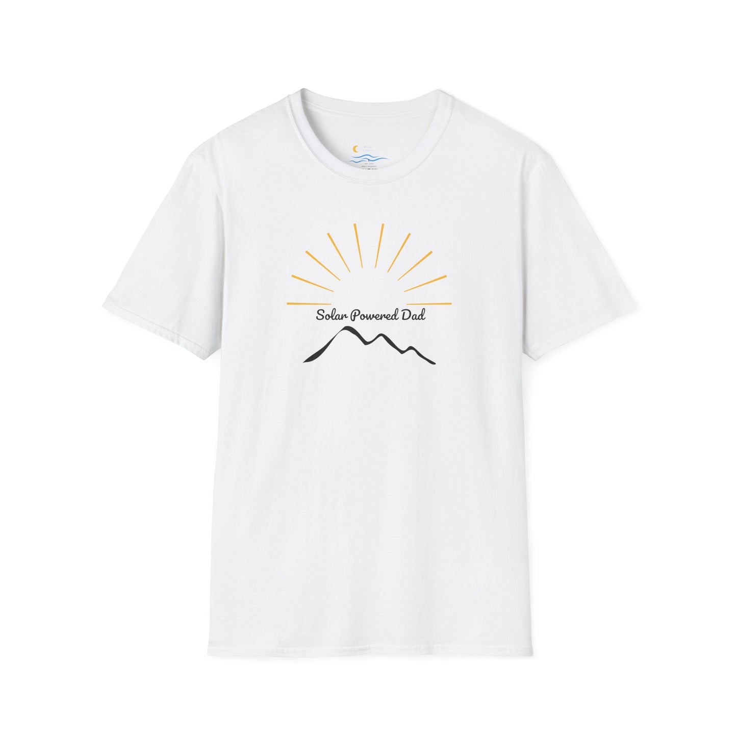 Solar Powered Dad Unisex Softstyle T-Shirt - Perfect Gift for Dad, Father's Day, and Outdoor Enthusiasts