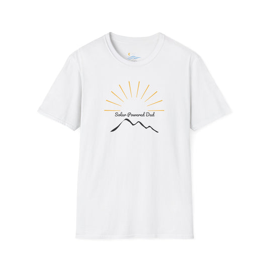 Solar Powered Dad Unisex Softstyle T-Shirt - Perfect Gift for Dad, Father's Day, and Outdoor Enthusiasts