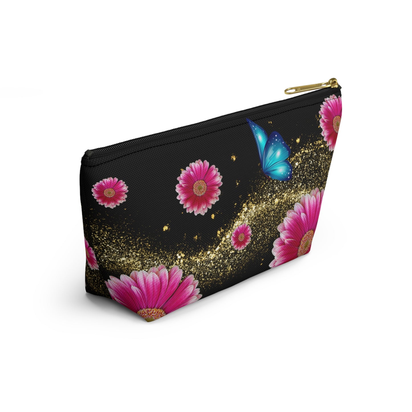 Floral Butterfly Accessory Pouch, Makeup Bag, Travel Essentials, Gift for Her, Cosmetic Storage, Floral Design