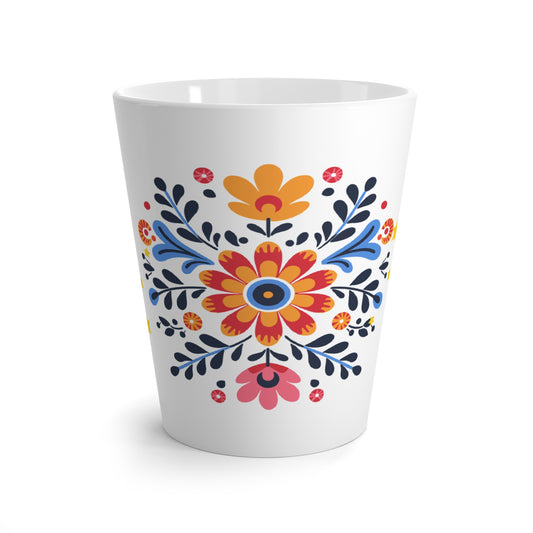 Vibrant Floral Latte Mug – Boho Celestial Bloom Coffee Cup, Tea Mug, Holiday Gift