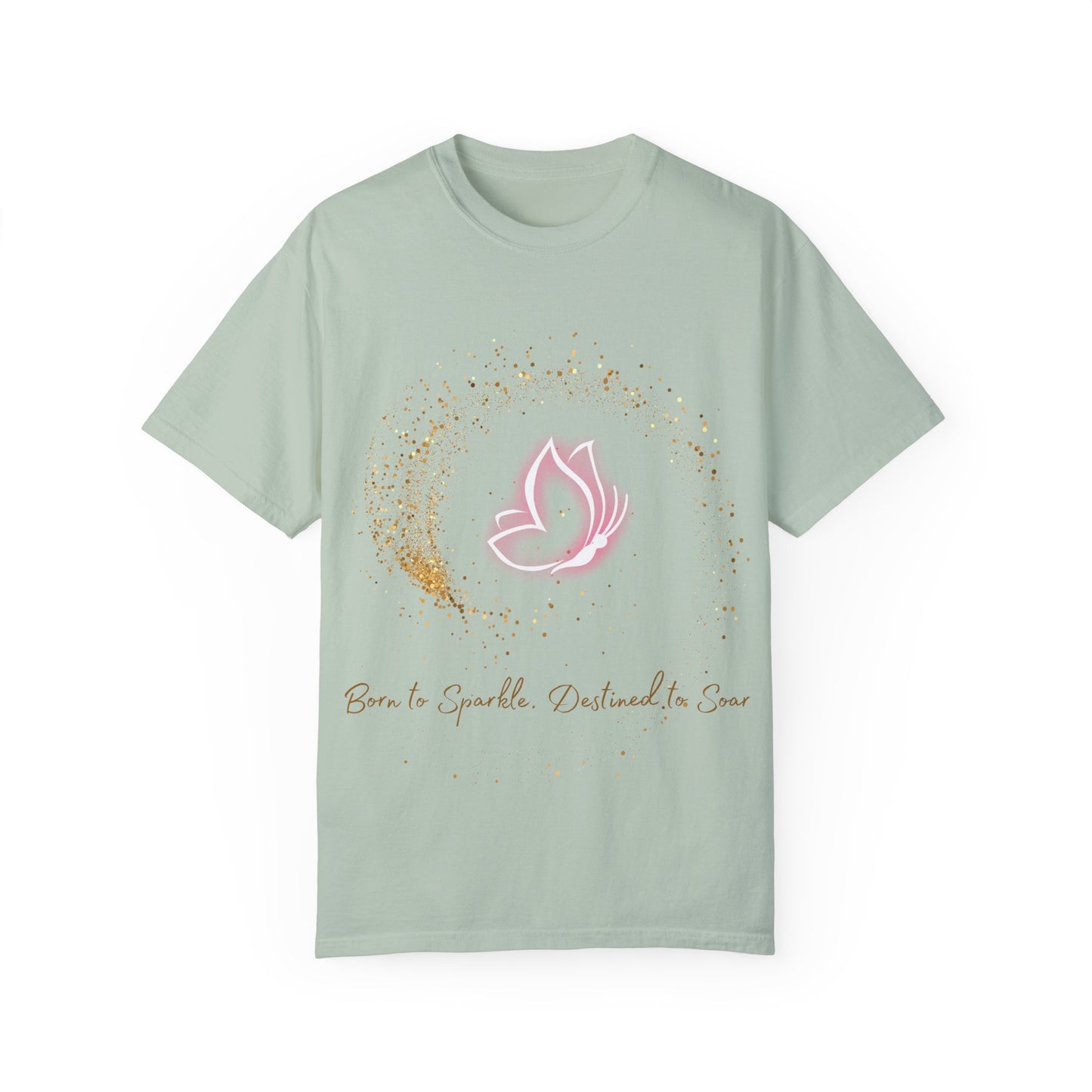 Inspirational Butterfly T-Shirt – Born to Sparkle Destined to Soar – Motivational Mint Tee