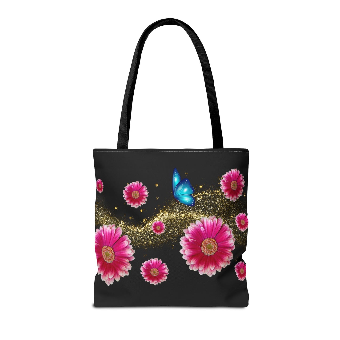 Floral Butterfly Tote Bag, Flower Power Bag, AOP Floral Shopper, Spring Tote, Gift for Nature Lovers, Eco-Friendly Bag