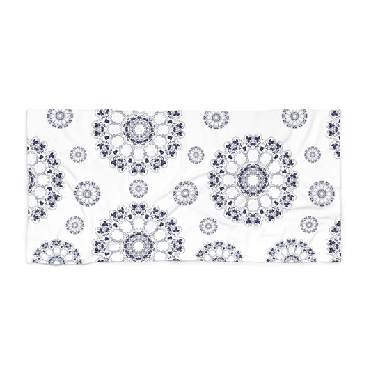 Elegant Bohemian Beach Towel, Summer Pool Accessory, Gift for Beach Lovers, Relaxing Day at the Spa, Mandala Design