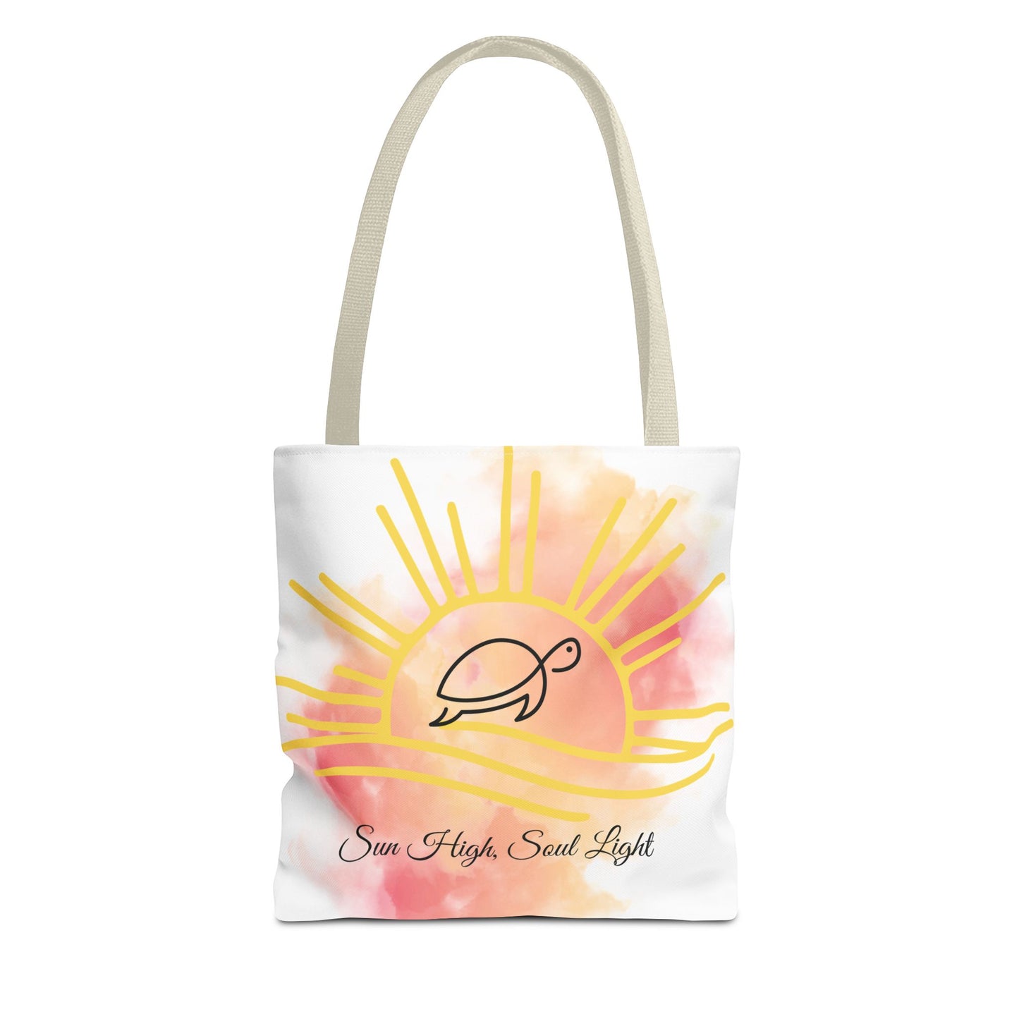 Sun High Tote Bag - Inspirational Turtle Design for Beach Lovers