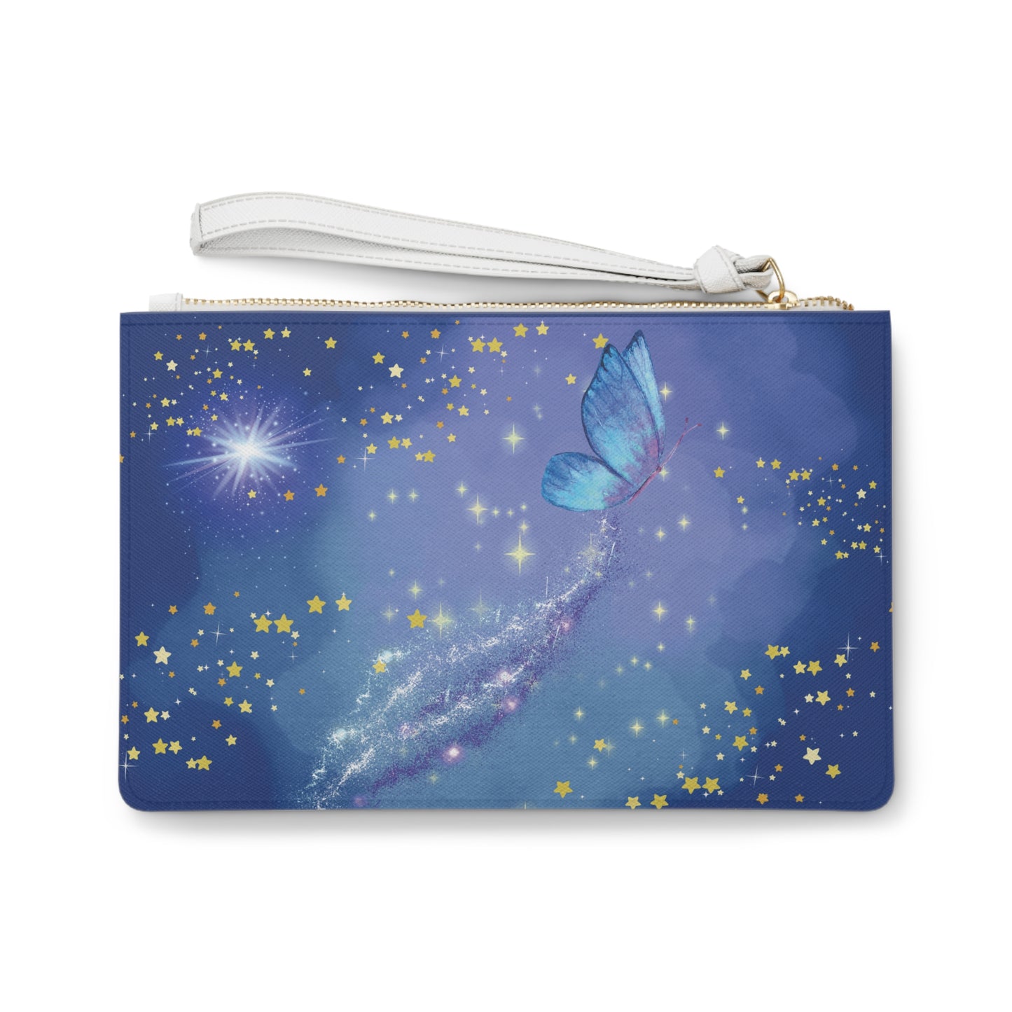 Celestial Butterfly Clutch Bag - Magical Night Sky Design