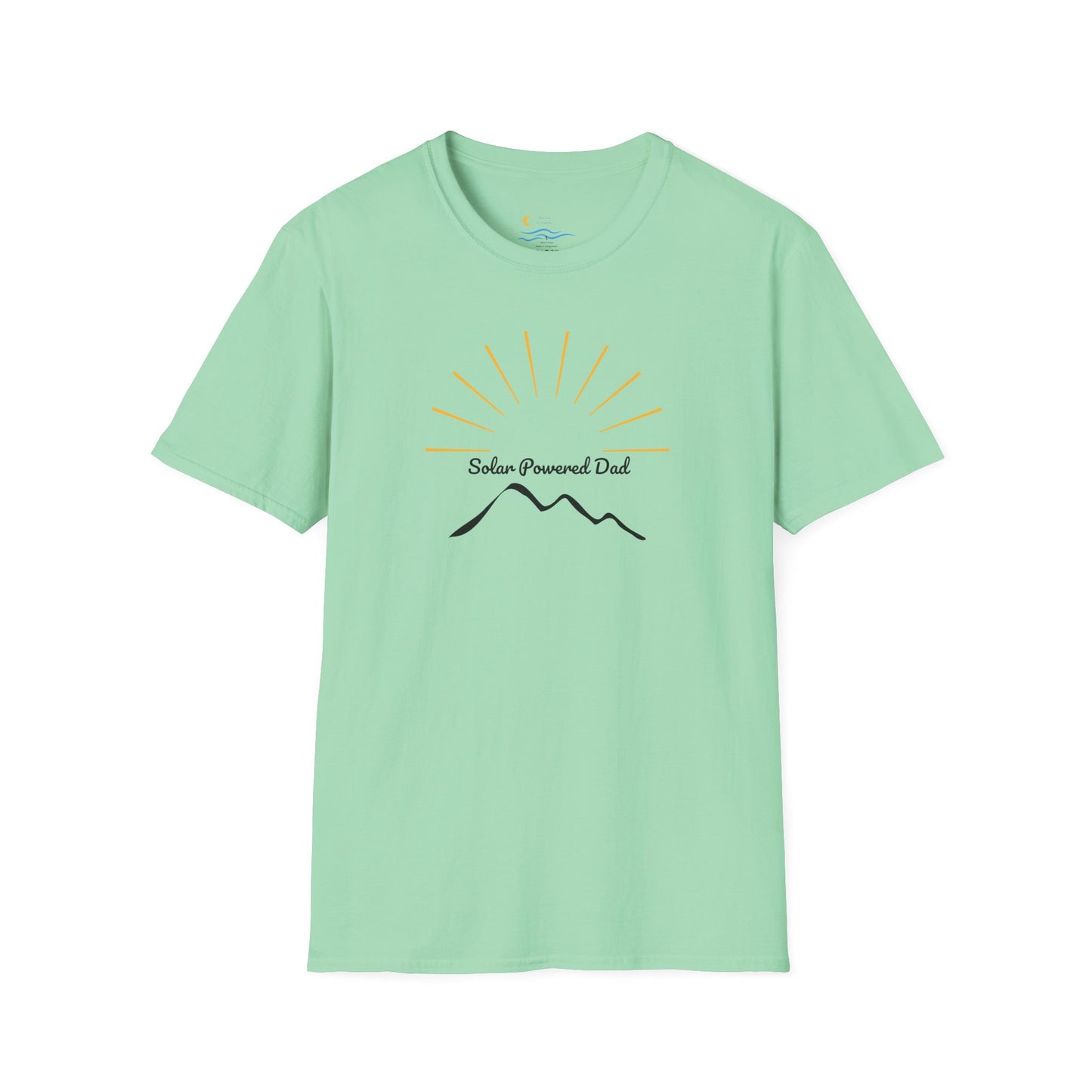 Solar Powered Dad Unisex Softstyle T-Shirt - Perfect Gift for Dad, Father's Day, and Outdoor Enthusiasts