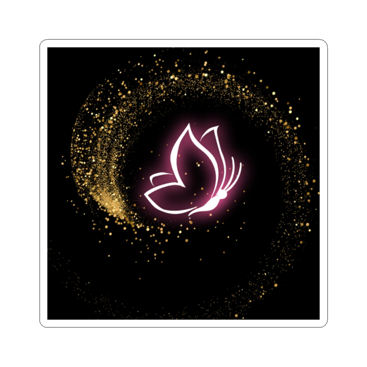 Elegant Butterfly Kiss-Cut Stickers | Sparkling Gold Design for Personalization