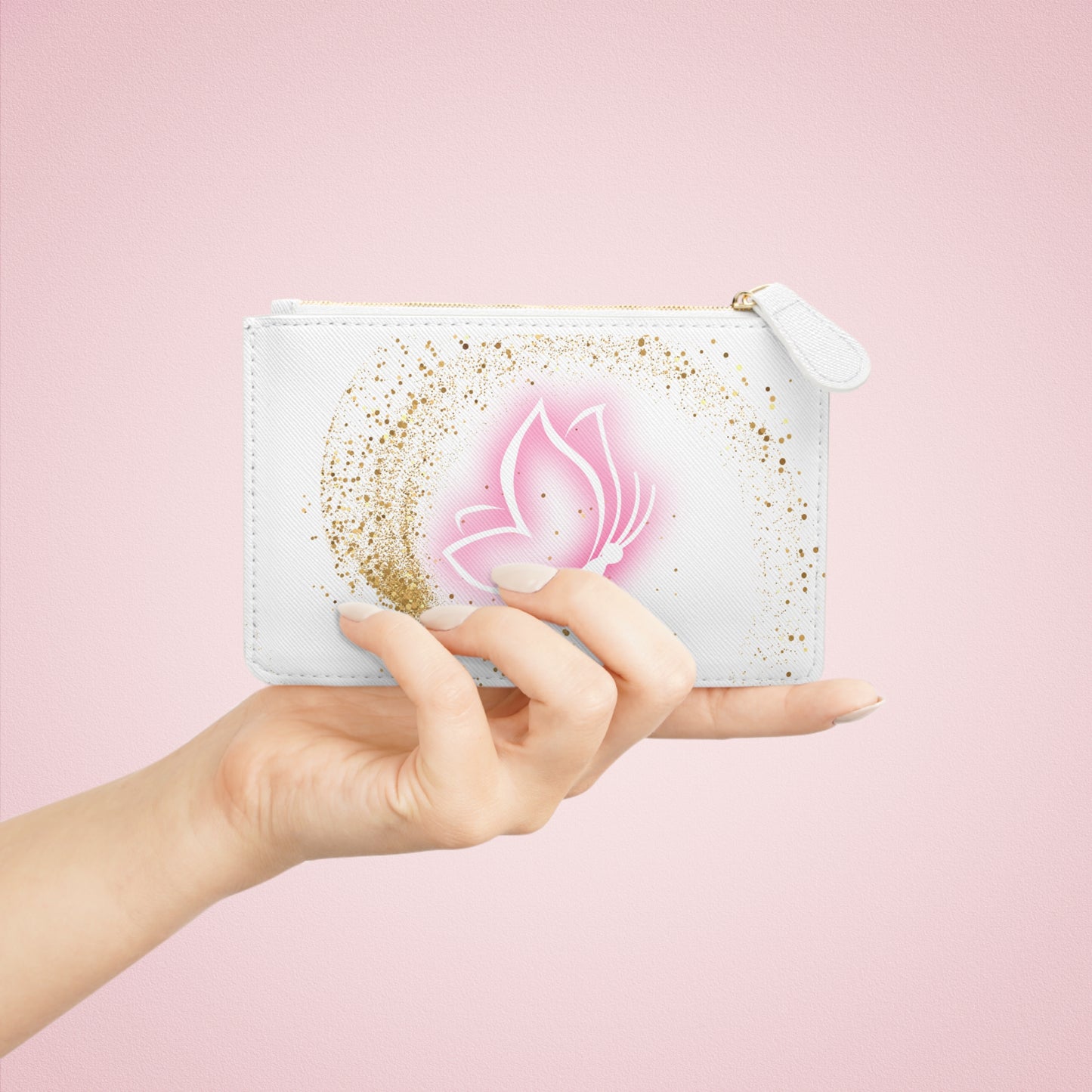 Butterfly Mini Clutch Bag with Gold Sparkle - Elegant Accessory for Everyday Use