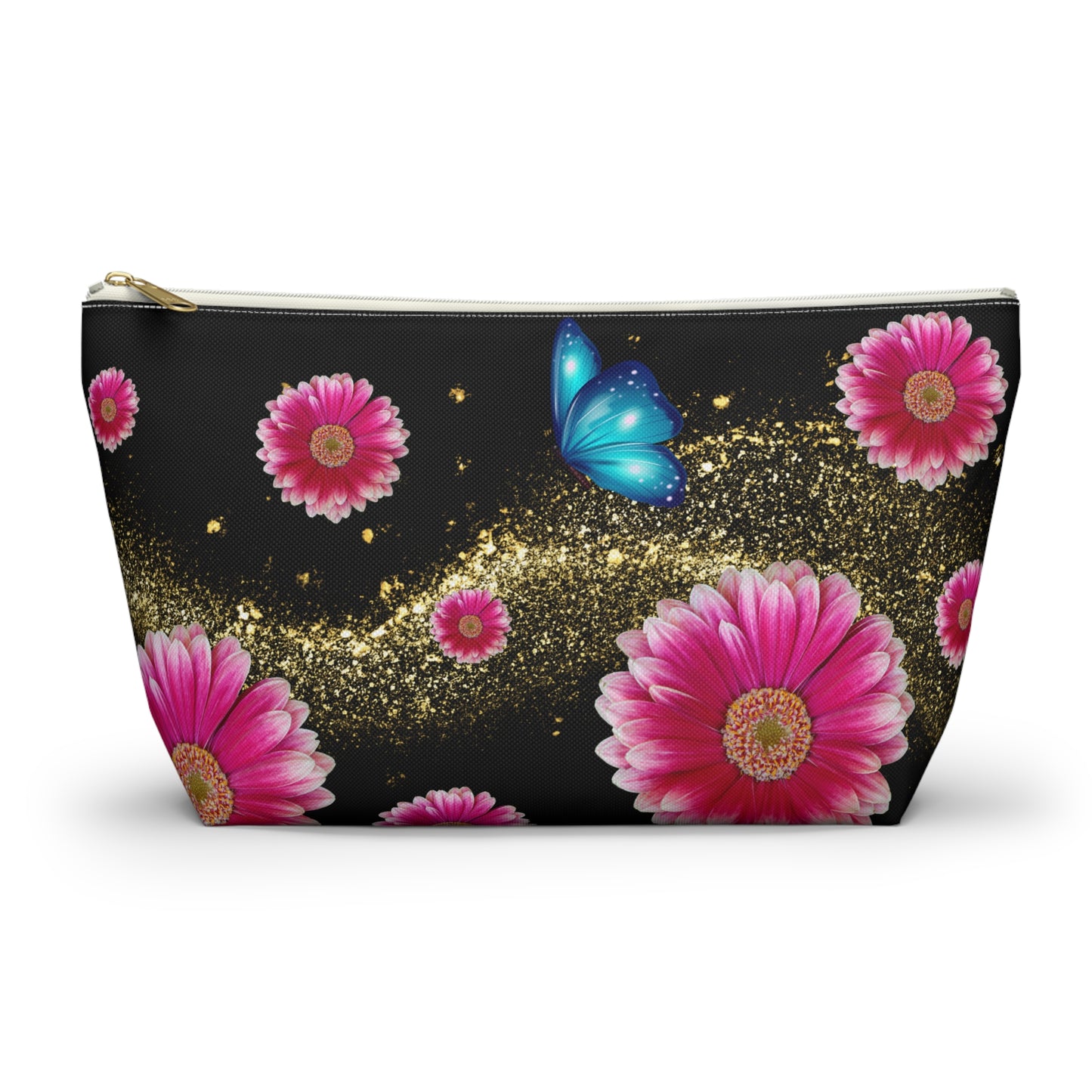 Floral Butterfly Accessory Pouch, Makeup Bag, Travel Essentials, Gift for Her, Cosmetic Storage, Floral Design