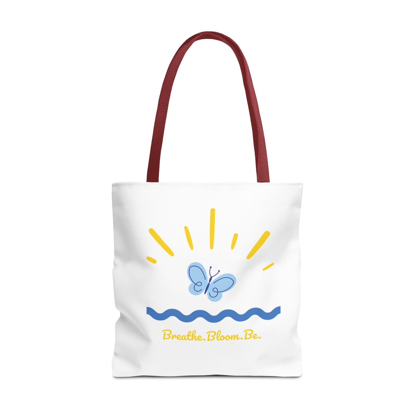 Butterfly and Stripes AOP Tote Bag - Stylish Shopping Bag, Eco-Friendly Gift, Summer Vibes, Beach Ready, Everyday Use