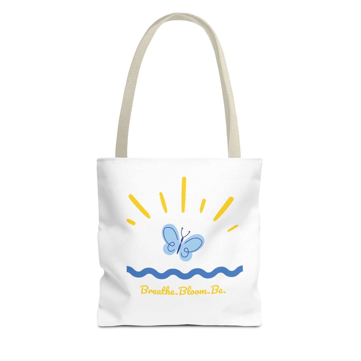 Butterfly and Stripes AOP Tote Bag - Stylish Shopping Bag, Eco-Friendly Gift, Summer Vibes, Beach Ready, Everyday Use