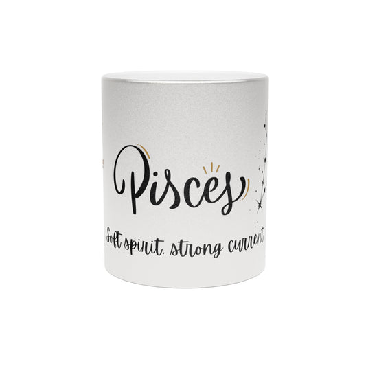Pisces Metallic Zodiac Mug – Shimmering Astrology Coffee Cup Gift | Pisces Horoscope Sign Drinkware