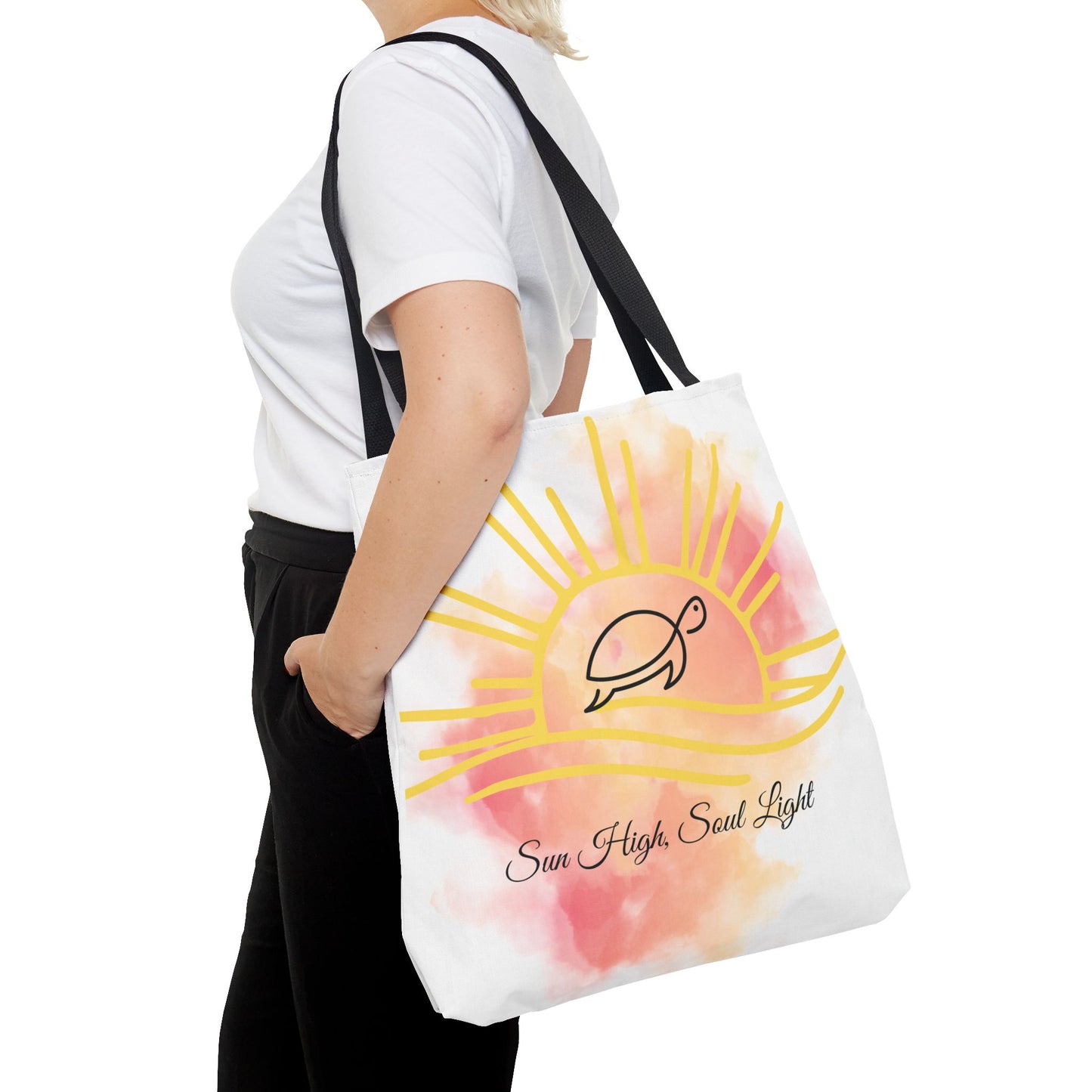 Sun High Tote Bag - Inspirational Turtle Design for Beach Lovers