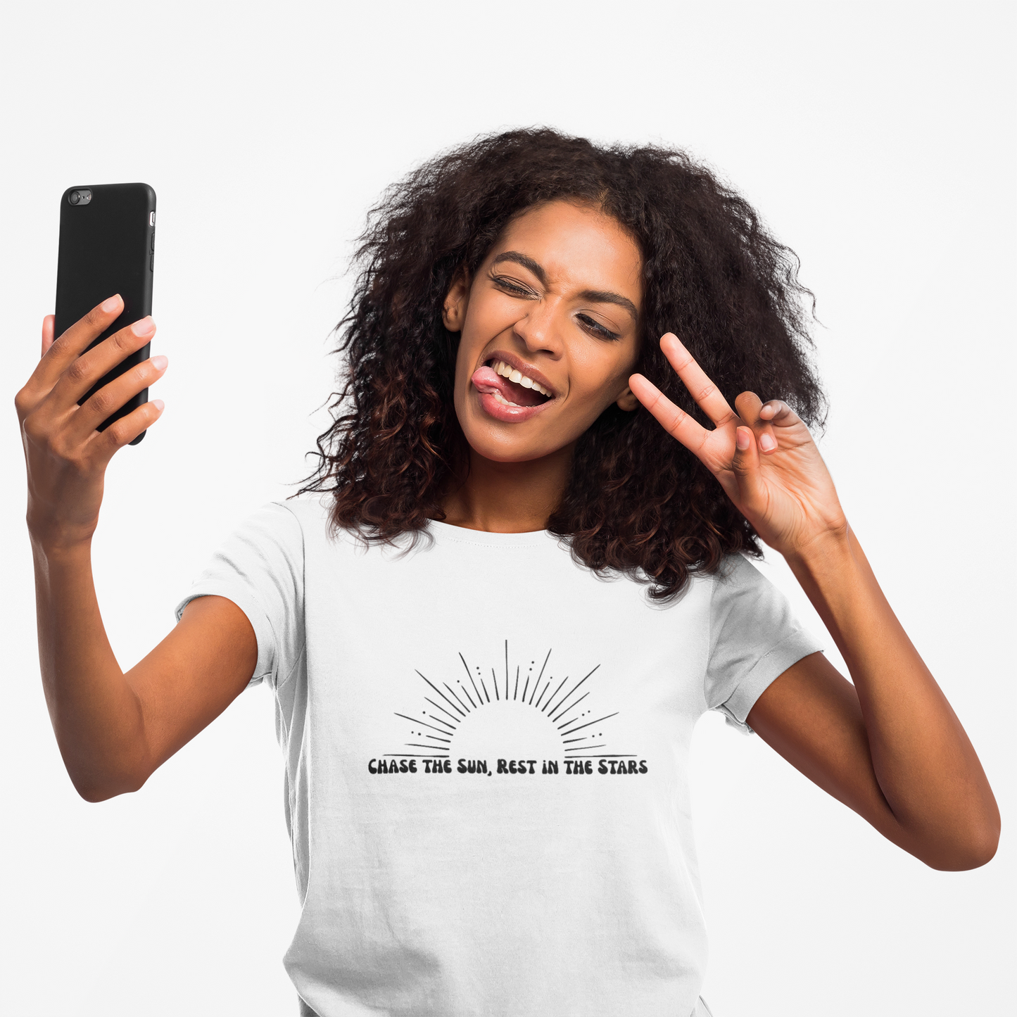 Chase the Sun, Rest in the Stars Tee – Minimalist Celestial Shirt