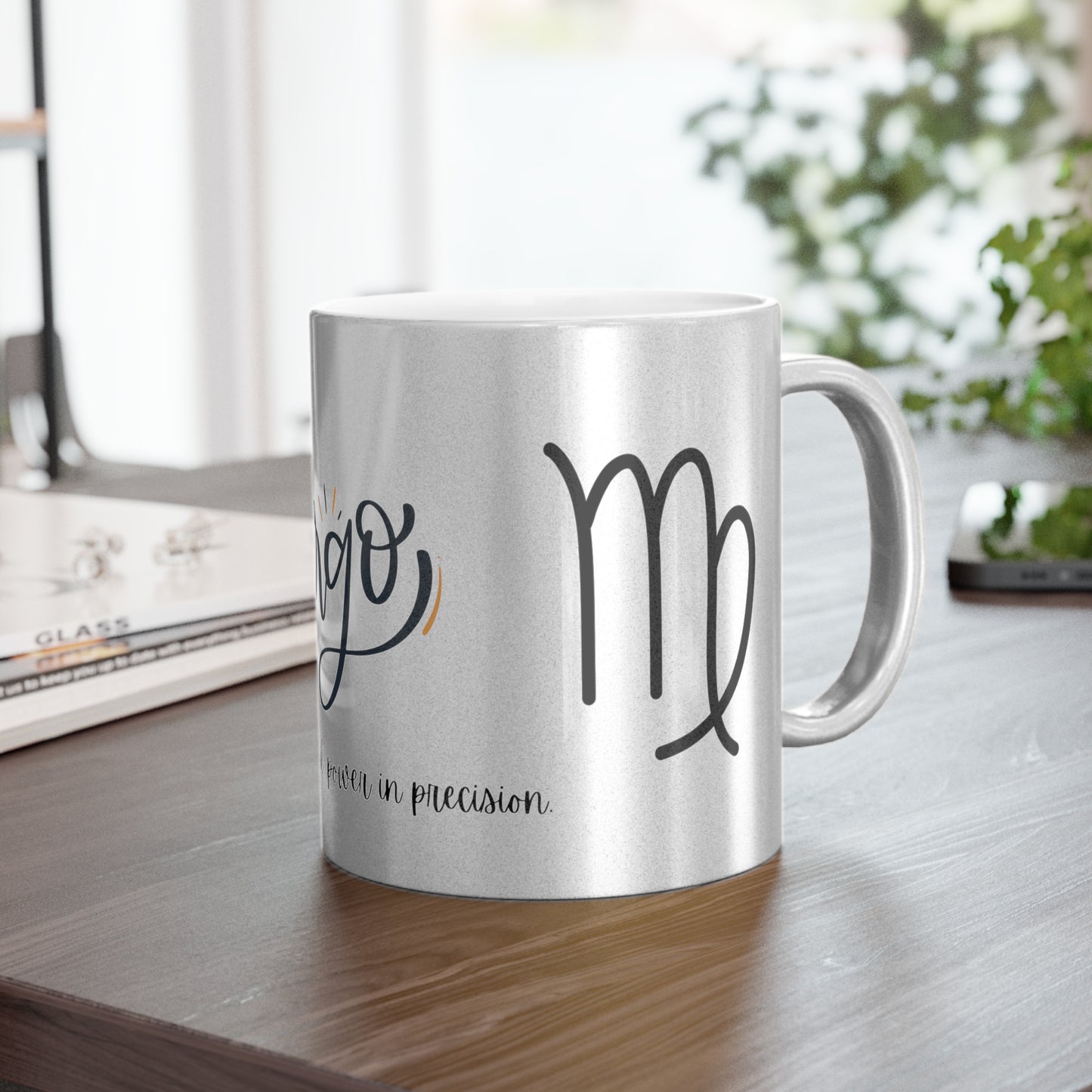 Astrology Virgo Metallic Mug - Silver & Gold Coffee Cup for Zodiac Lovers