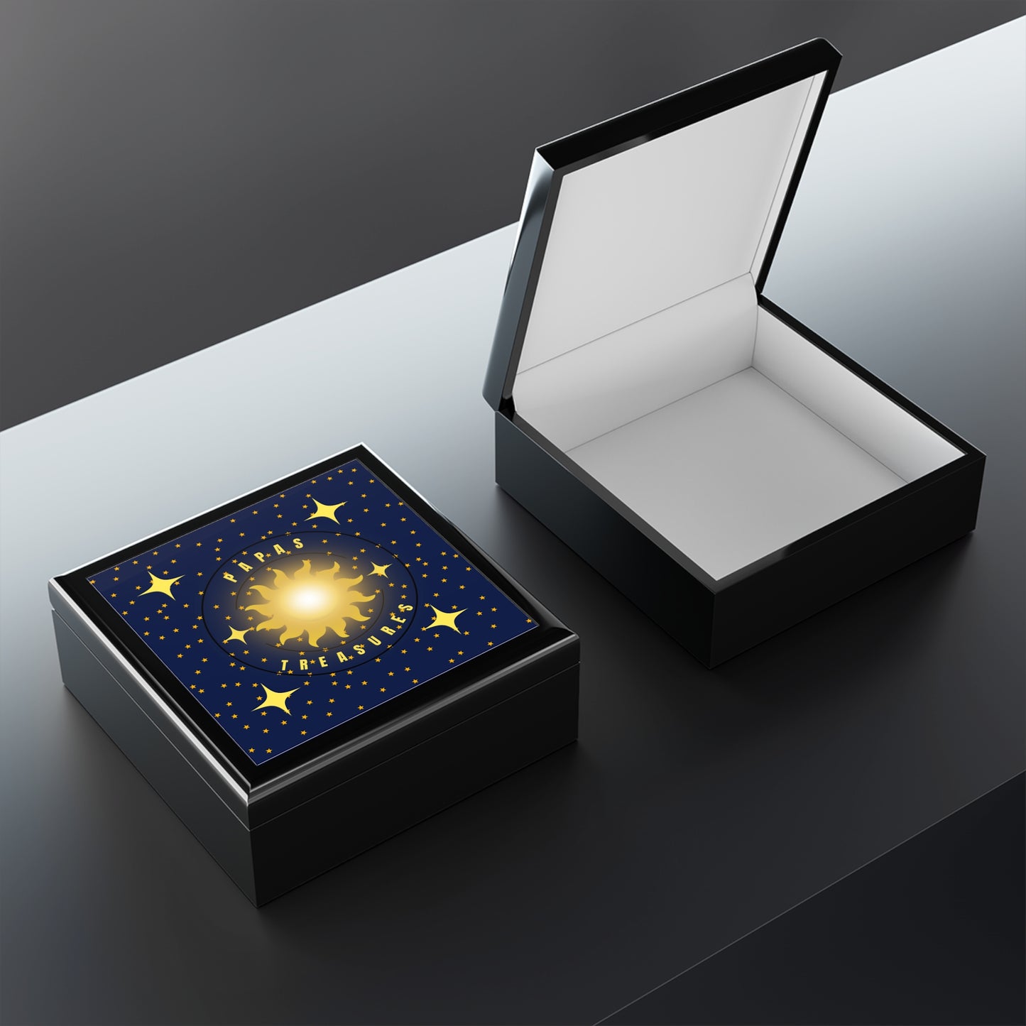 Papa’s Treasures Celestial Keepsake Box – Radiant Sun & Stars Design