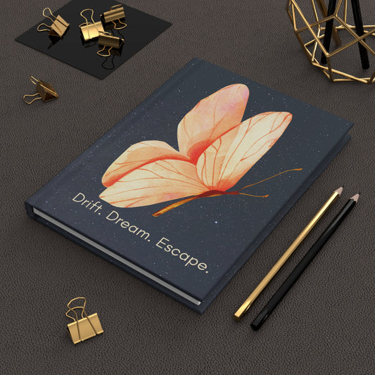 Drift. Dream. Escape. Celestial Butterfly Journal – Starry Night Hardcover | Stardust Cove Writing Gift