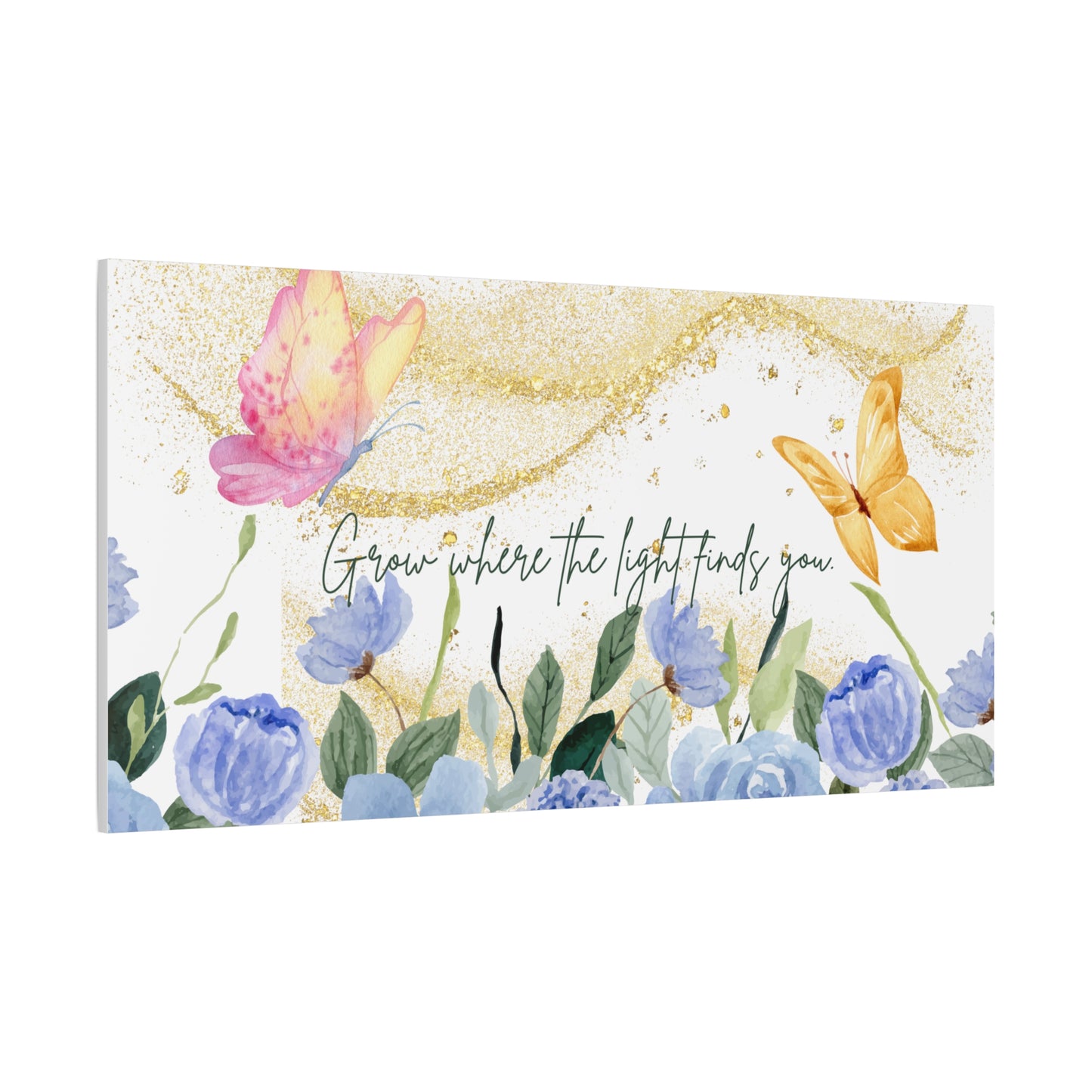 Inspirational Floral Canvas Art - "Grow Where the Light Finds You"