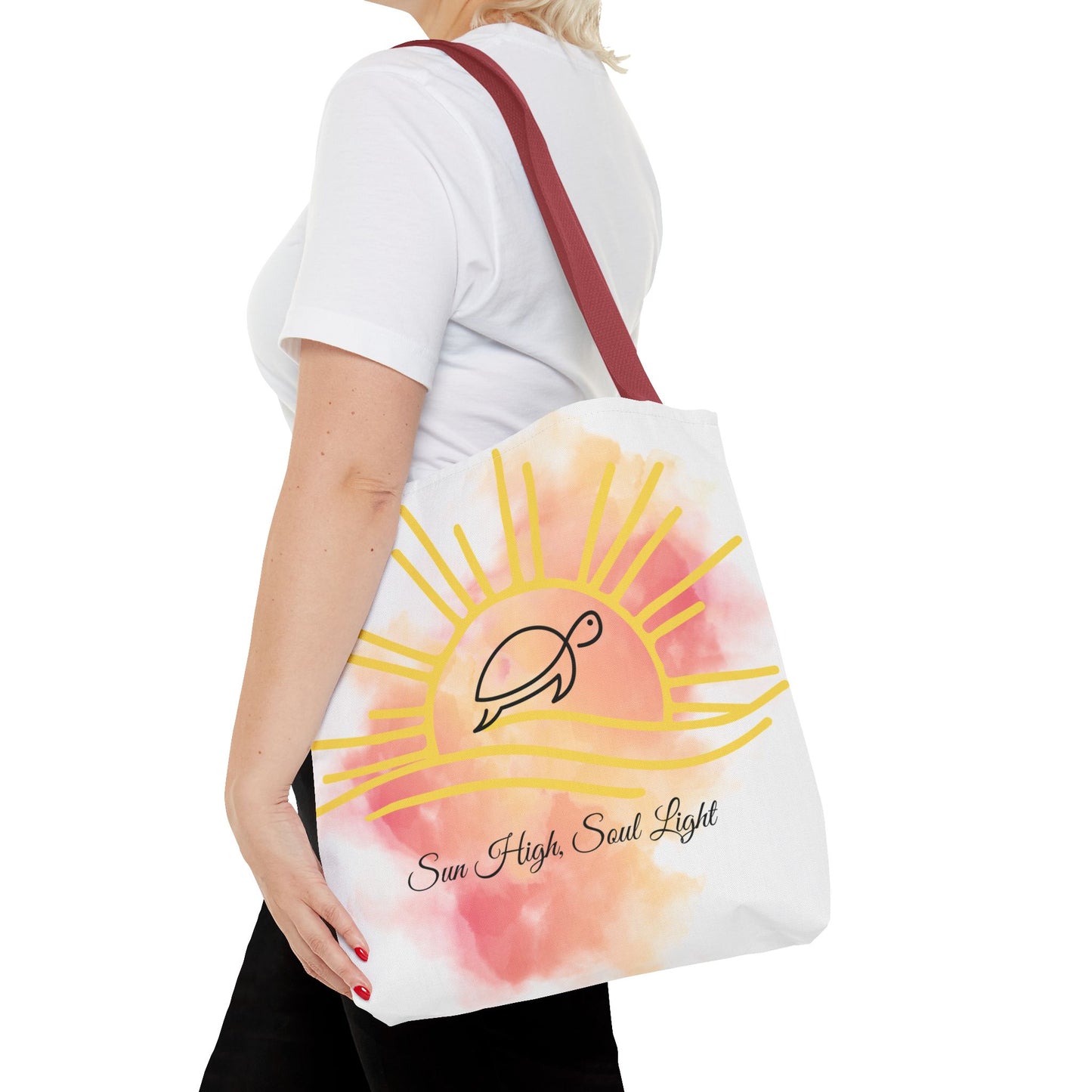 Sun High Tote Bag - Inspirational Turtle Design for Beach Lovers