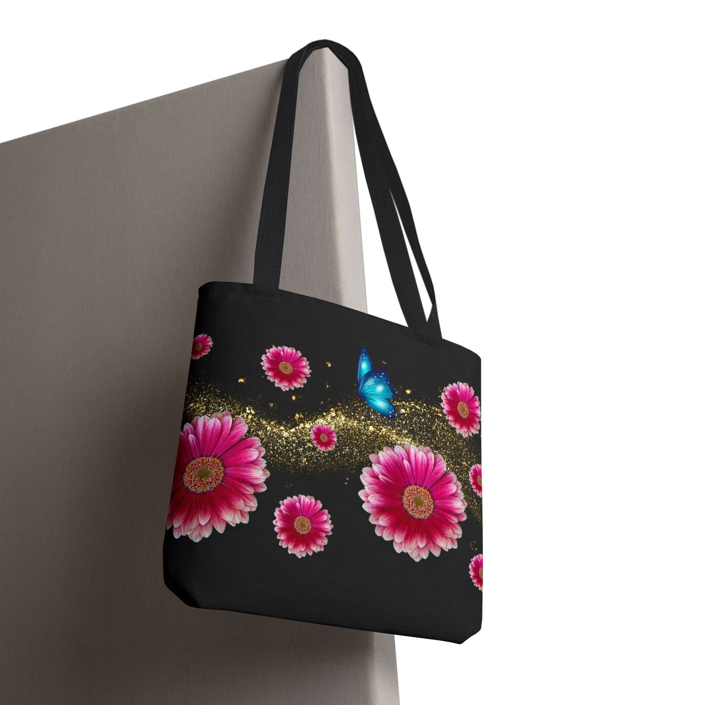 Floral Butterfly Tote Bag, Flower Power Bag, AOP Floral Shopper, Spring Tote, Gift for Nature Lovers, Eco-Friendly Bag