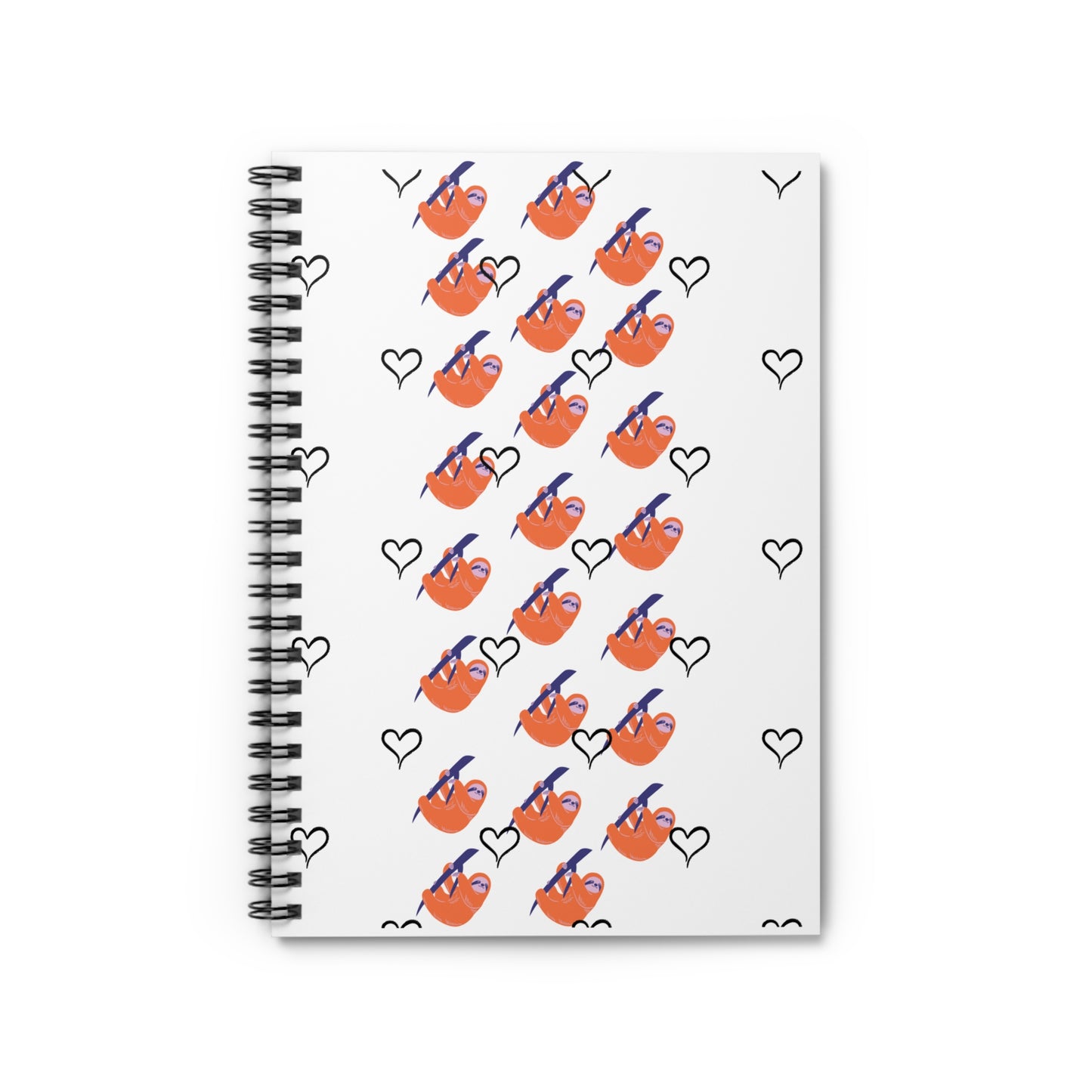 Cute Heart Pattern Spiral Notebook - Ruled Lines for Notes & Doodles