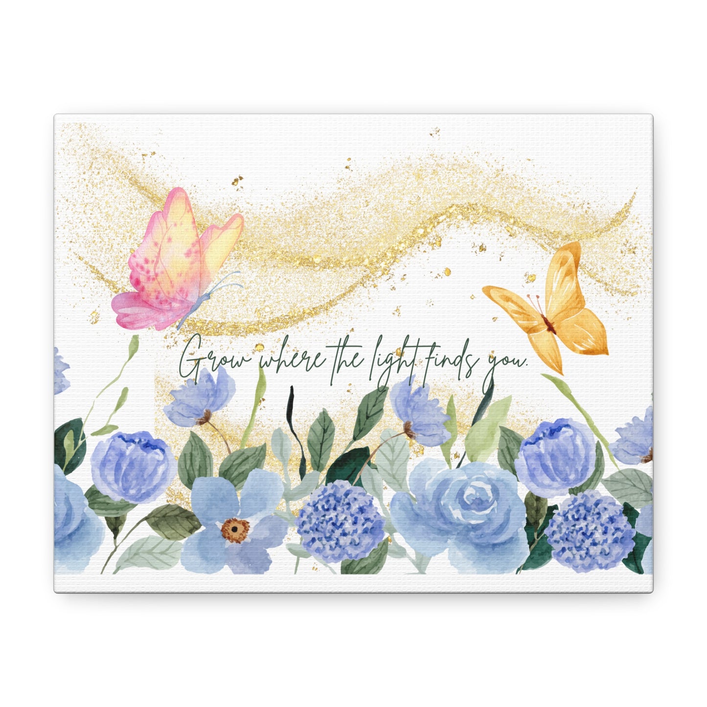 Inspirational Floral Canvas Art - "Grow Where the Light Finds You"