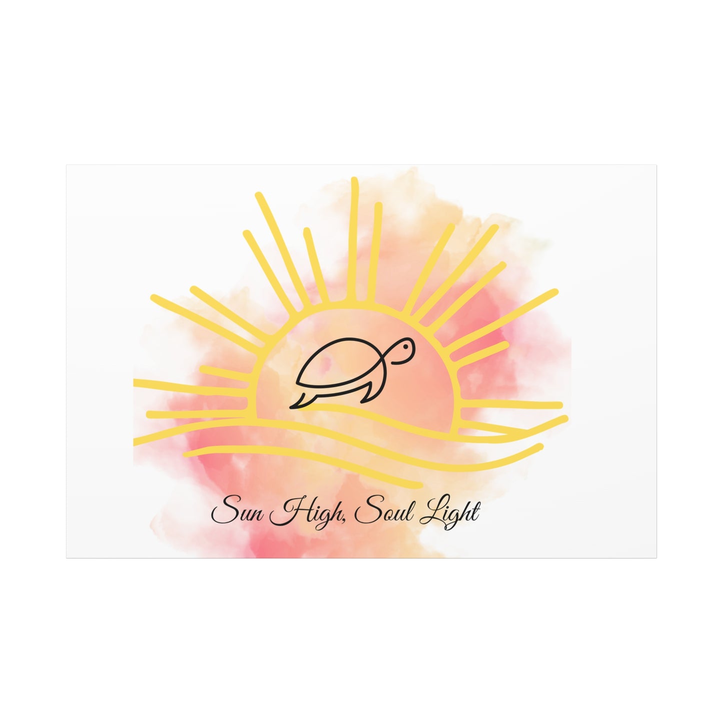 Sun High Soul Light Canvas – Watercolor Turtle & Sunrise Wall Art | Coastal Inspirational Decor