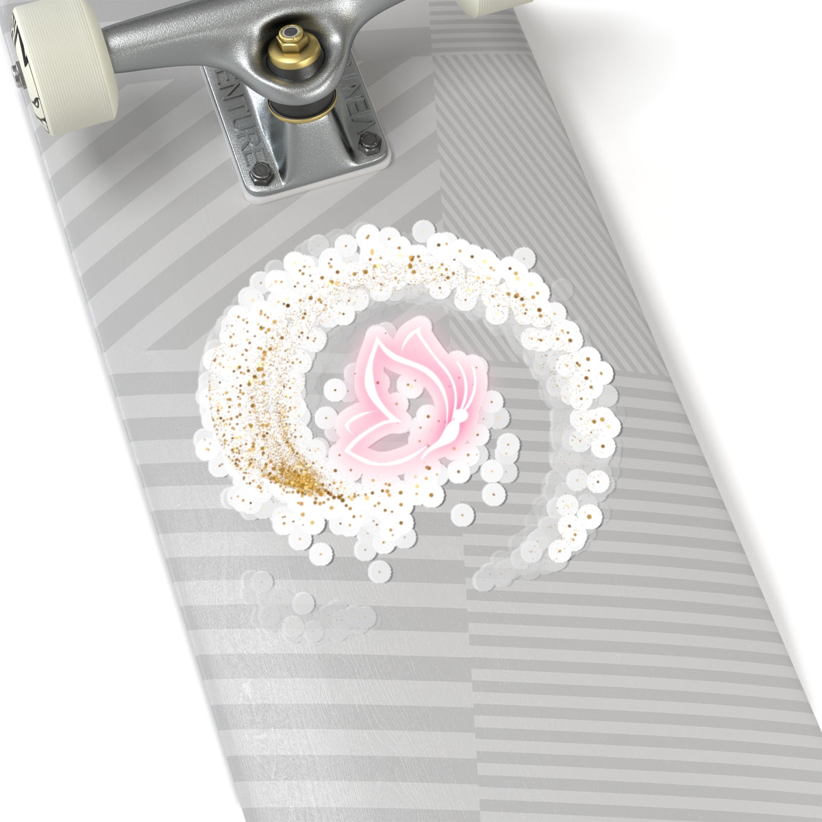 Elegant Pink Butterfly Sticker – Pink and Gold Inspirational Floral Art – Laptop, Water Bottle, Gift for Herarty Favors