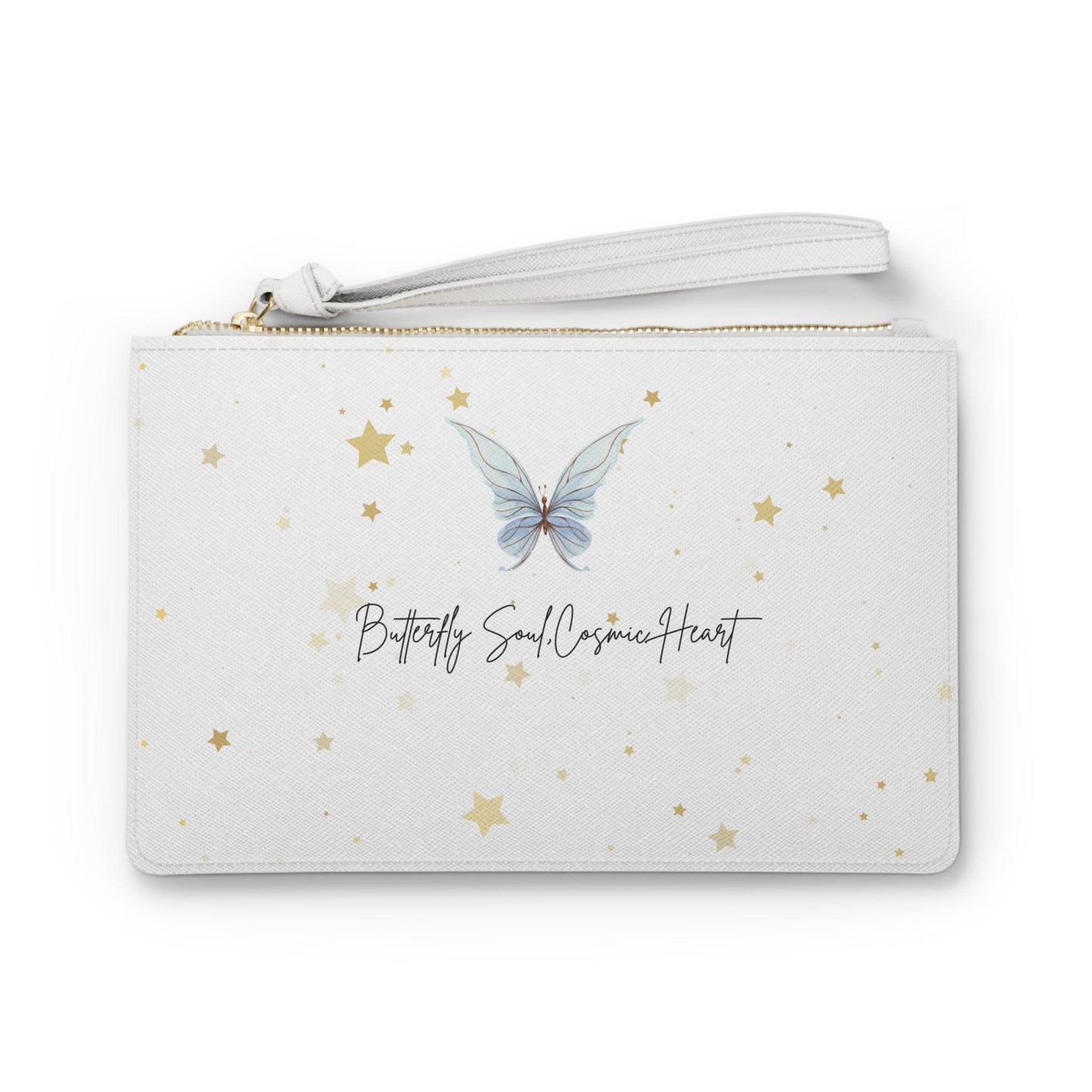 Butterfly Spirit Clutch Bag - Cosmic Heart Design - Perfect for Evening Out, Gift for Her, Party Accessory, Boho Style, Starry Night