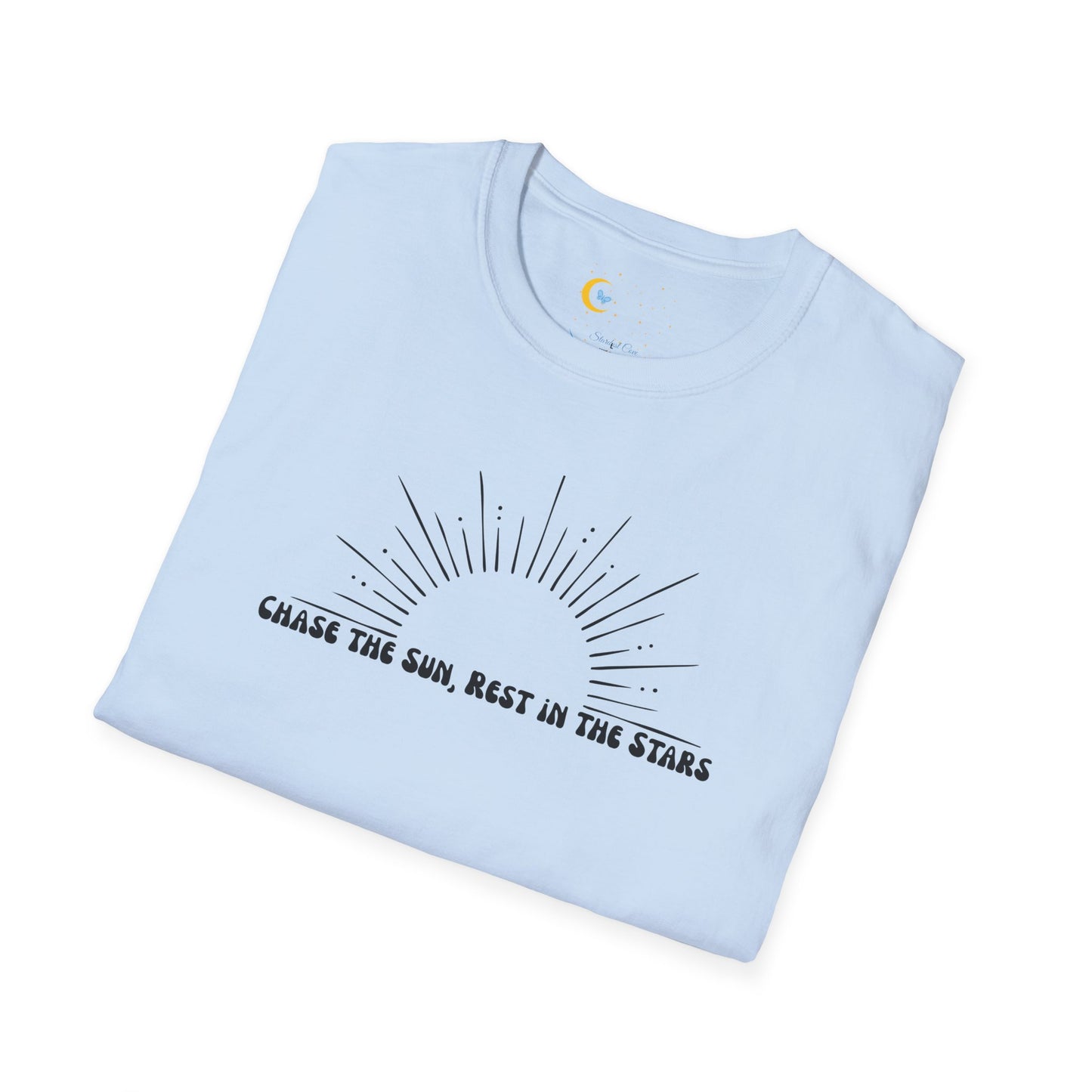Chase the Sun, Rest in the Stars Tee – Minimalist Celestial Shirt