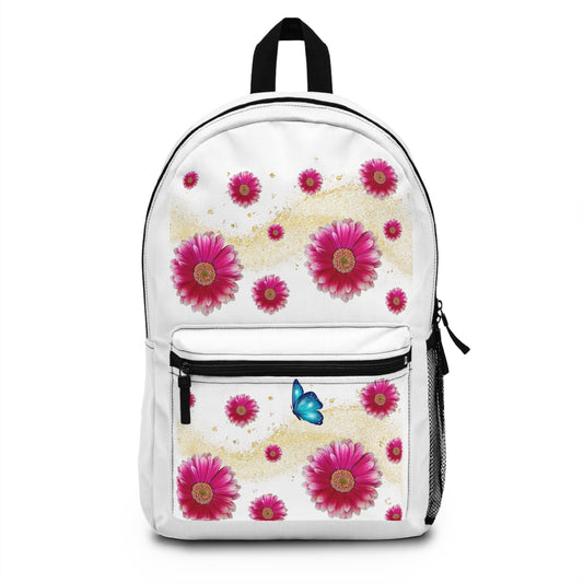 Floral Butterfly Backpack, Trendy School Bag, Cute Summer Backpack, Gift for Teens, Floral Print Rucksack