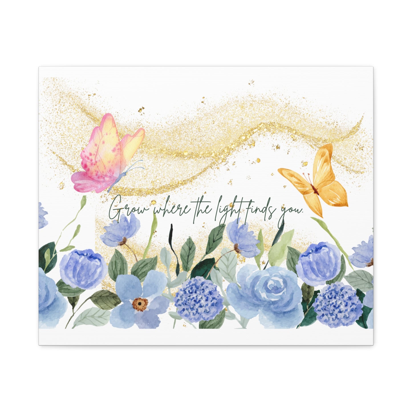 Inspirational Floral Canvas Art - "Grow Where the Light Finds You"