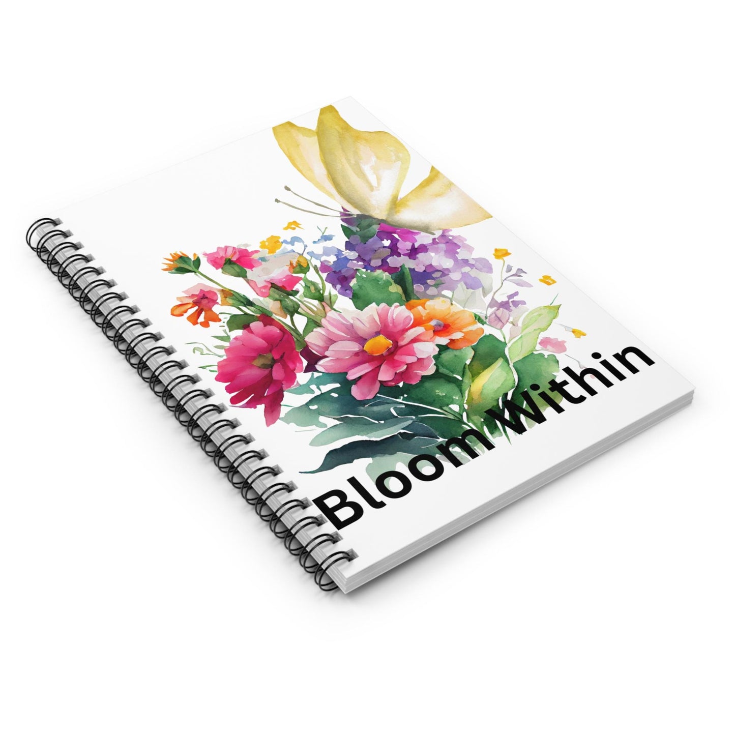 Floral Spiral Notebook - Bloom Within, Journaling, Gift for Her, Self-Improvement, Flower Lover's Journal, Inspirational Note