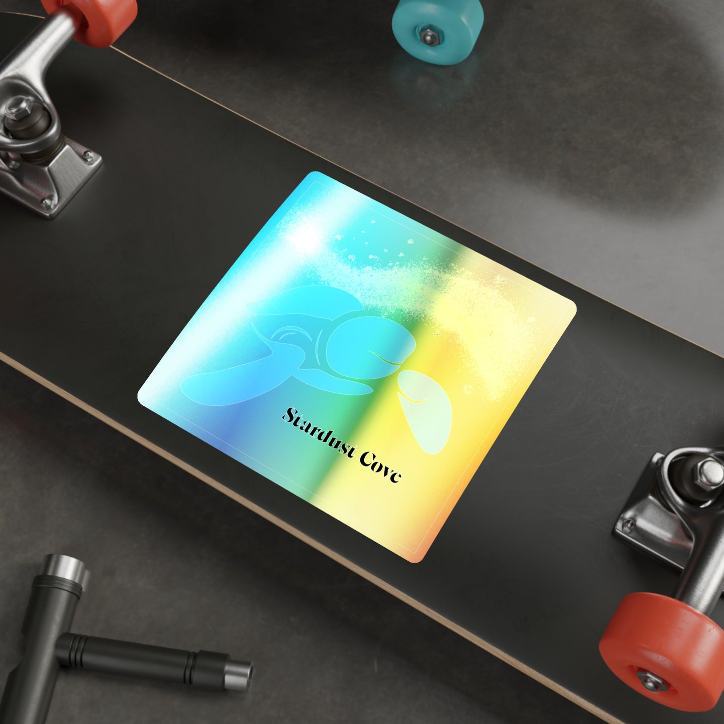 Holographic Sea Turtle Sticker – Stardust Cove Ocean-Inspired Vinyl Decal