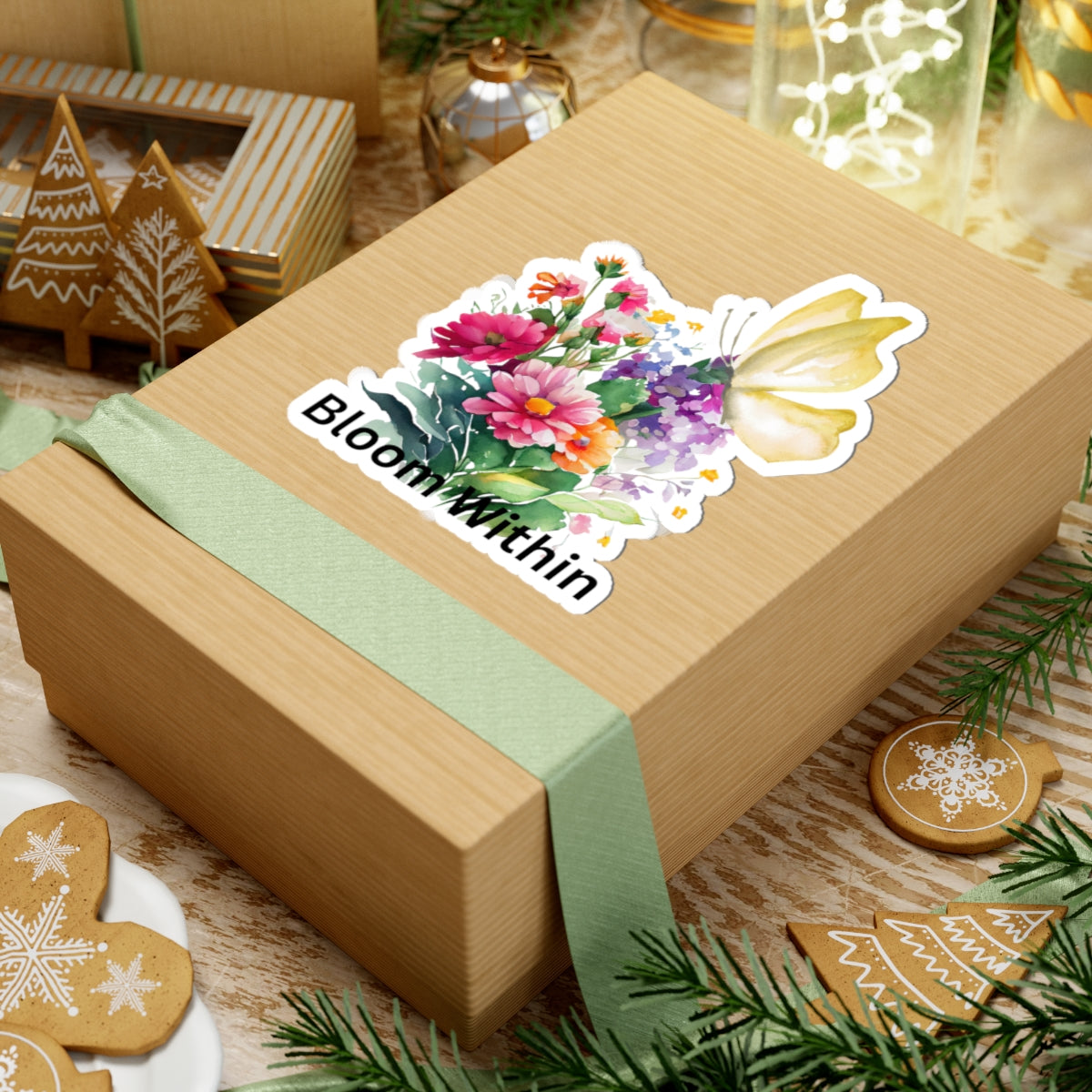 Bloom Within Flower & Butterfly Kiss-Cut Stickers for Inspirational Decor