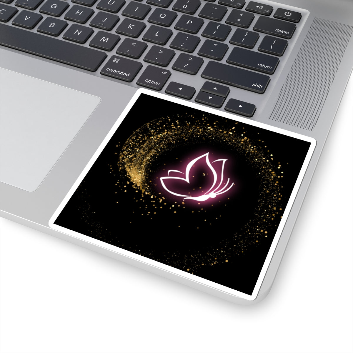 Elegant Butterfly Kiss-Cut Stickers | Sparkling Gold Design for Personalization