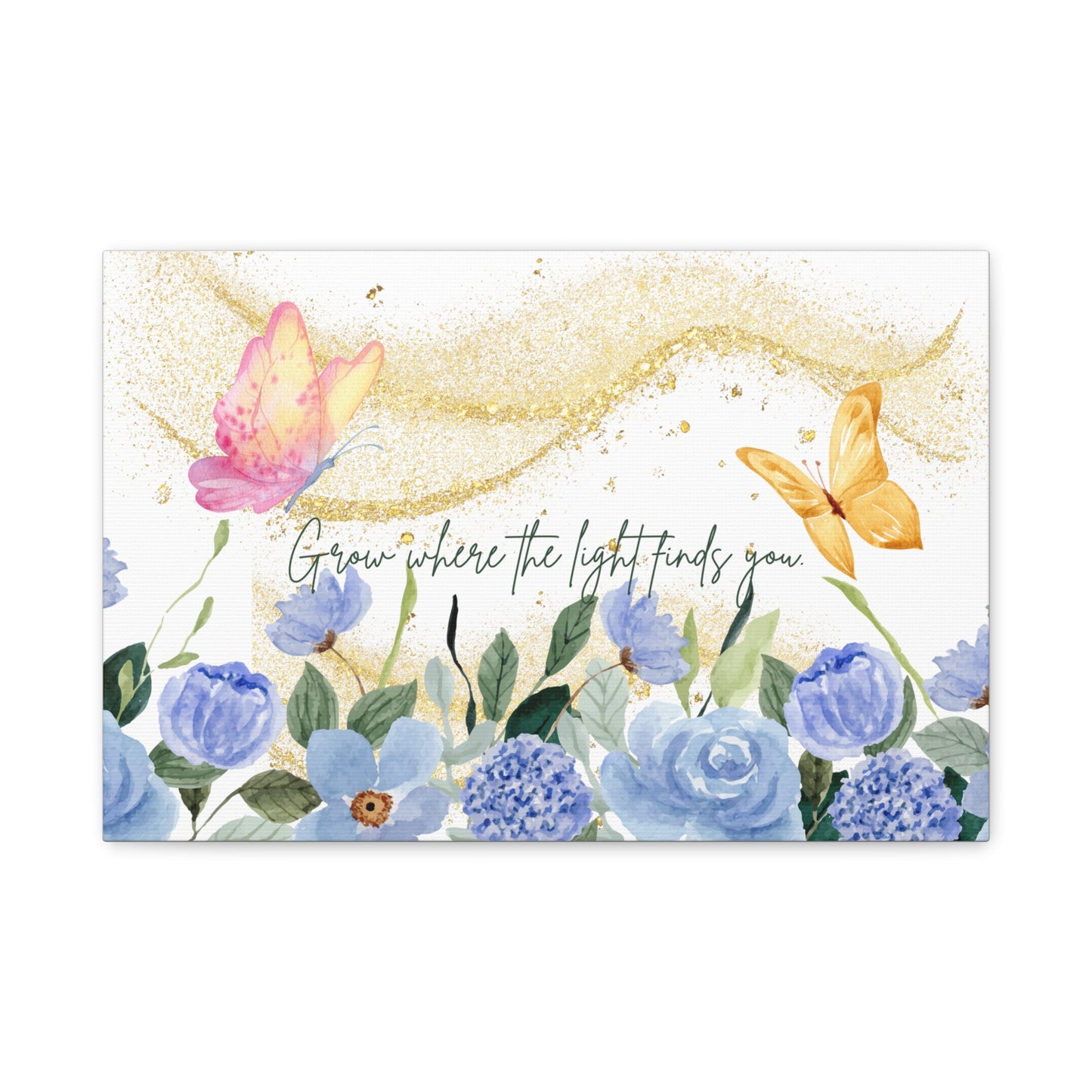 Inspirational Floral Canvas Art - "Grow Where the Light Finds You"