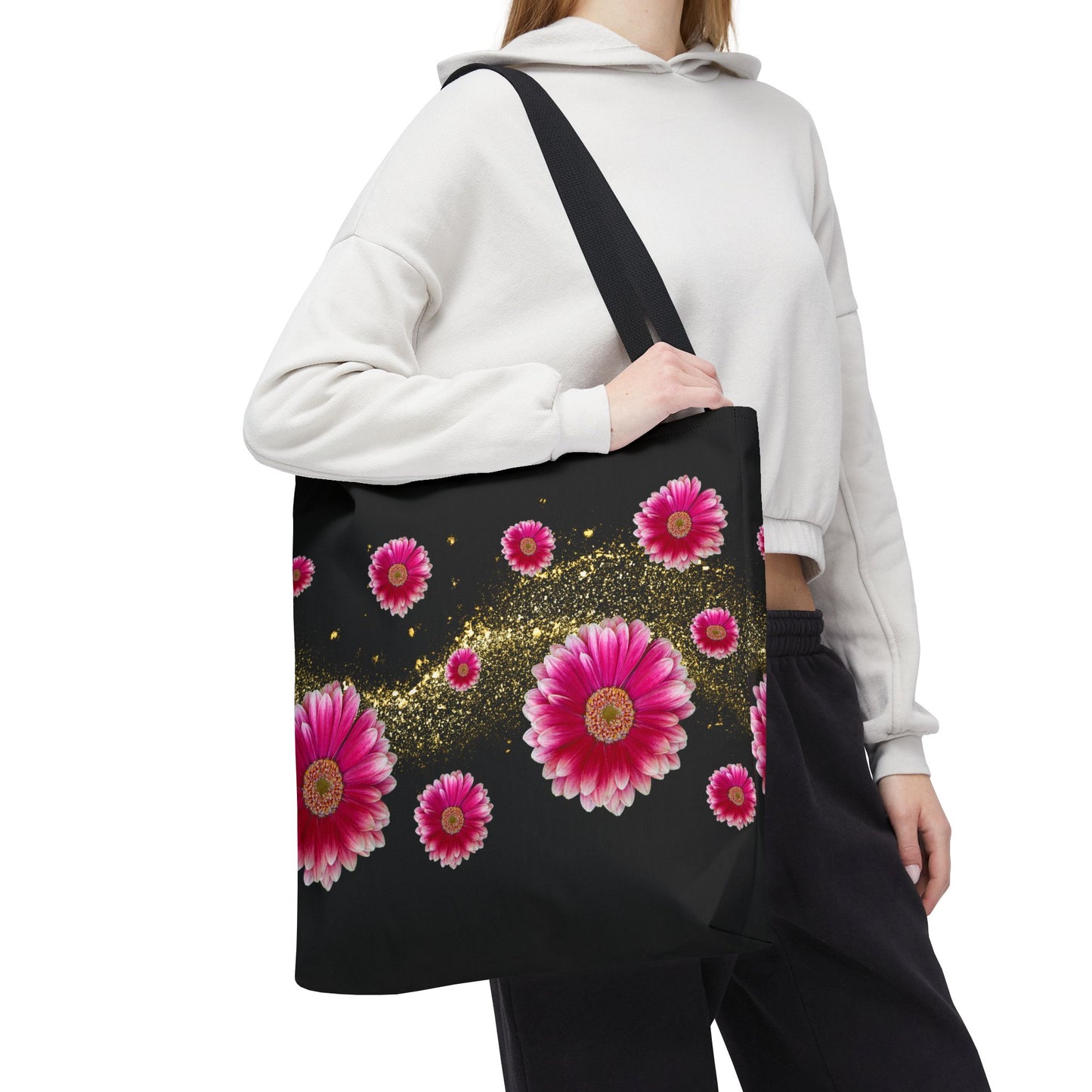 Floral Tote Bag, Stylish Floral Shopping Bag, Boho Bag, Petal Pattern Handbag, Spring Gift Bag, Unique Floral Design