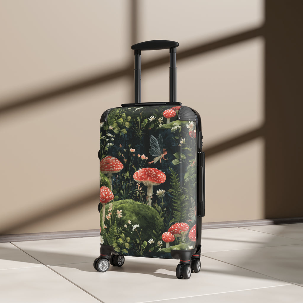 Mushroom Forest Suitcase – Botanical Toadstool Carry-On Luggage