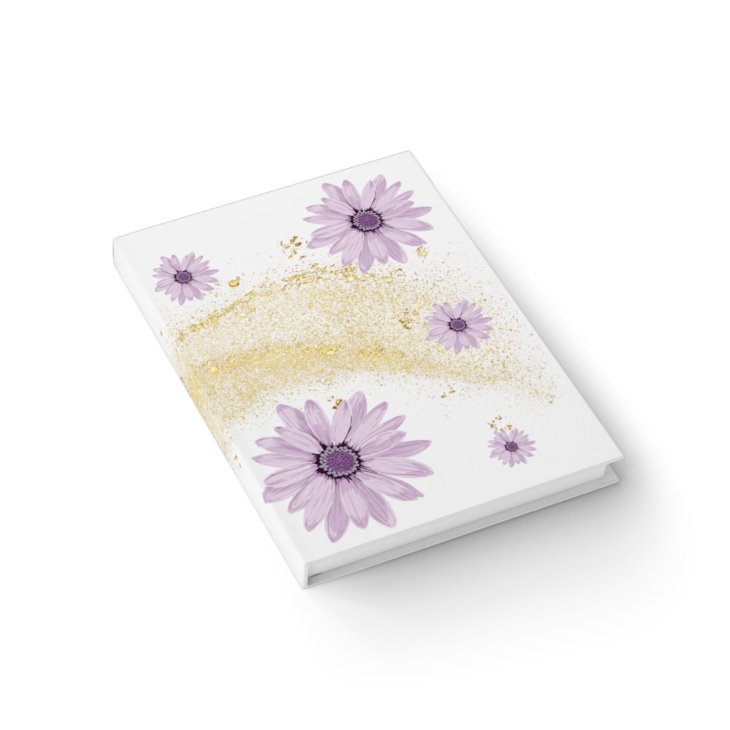 Purple Floral Sparkle Journal - Ruled, Inspirational Notebook, Flower Diary, Gift for Her, Writing Journal, Scrapbook